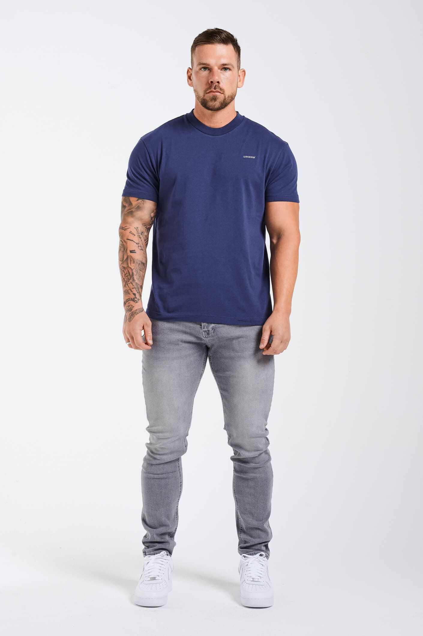 Legend London T-SHIRT LEGEND* BASICS MUSCLE FIT T-SHIRT - DARK NAVY