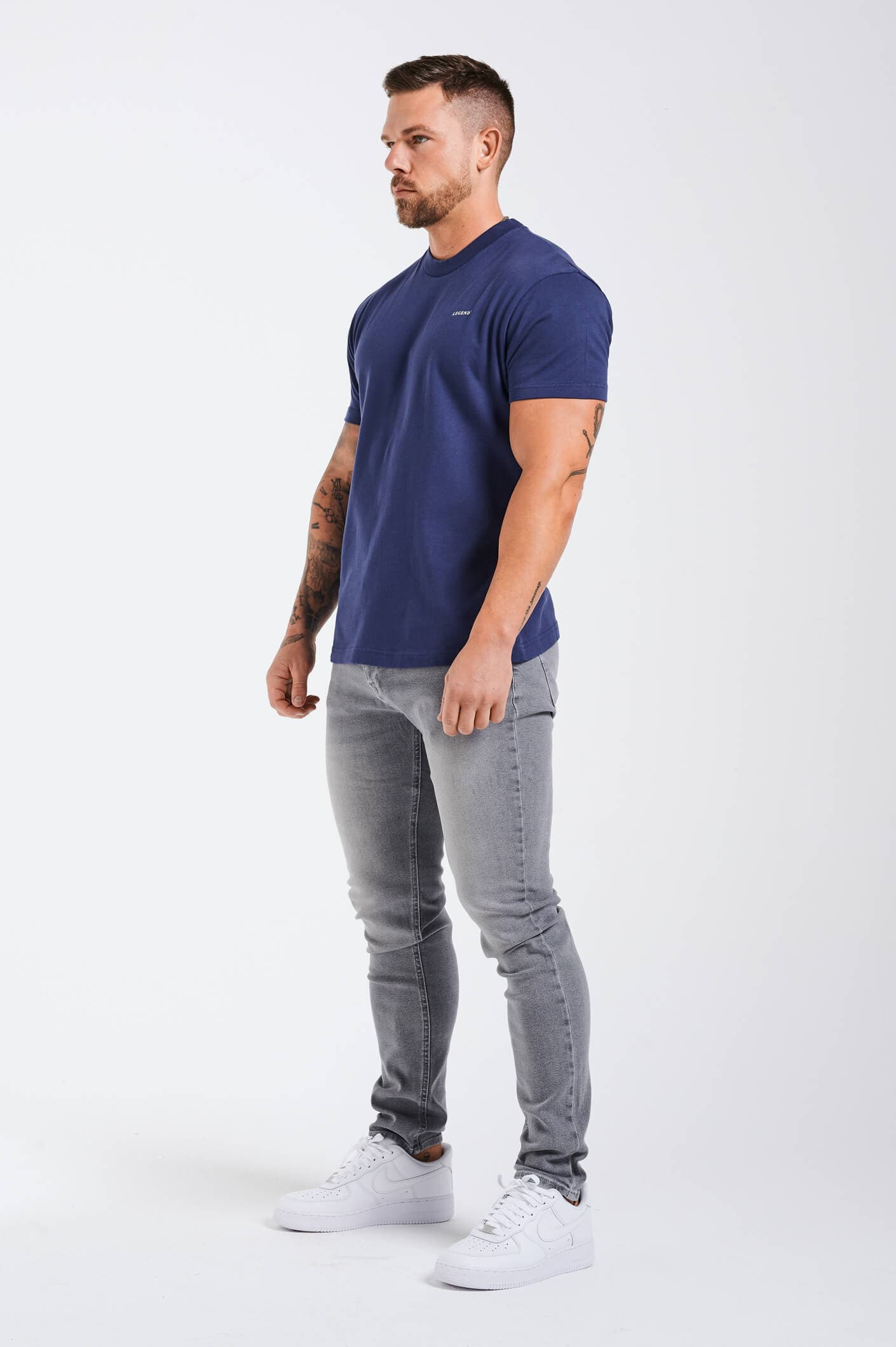 Legend London T-SHIRT LEGEND* BASICS MUSCLE FIT T-SHIRT - DARK NAVY