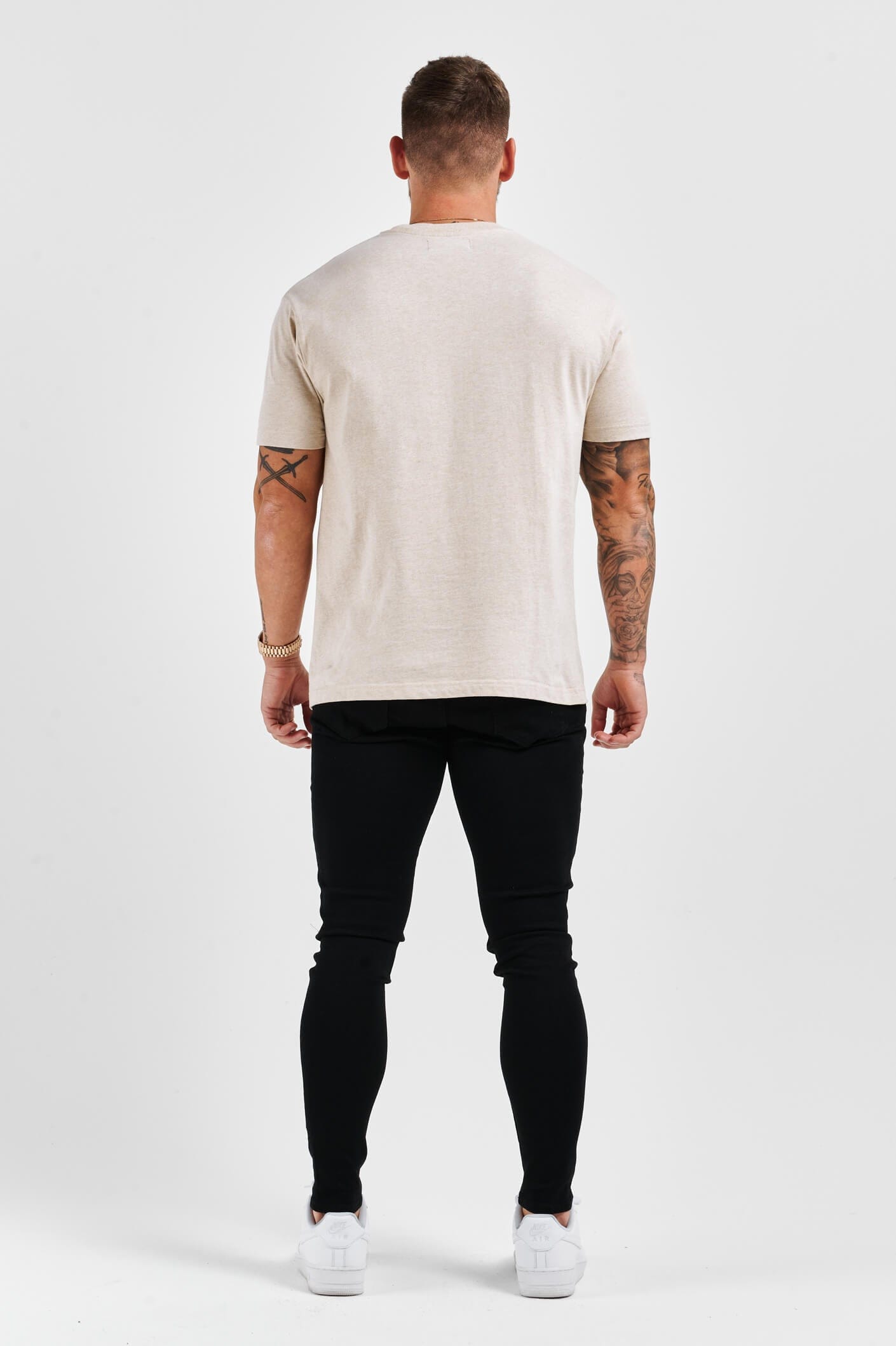 Legend London T-SHIRT LEGEND* BASICS MUSCLE FIT T-SHIRT - FOG