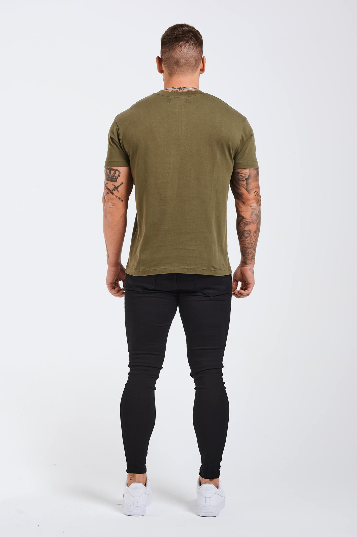 Legend London T-SHIRT LEGEND* BASICS MUSCLE FIT T-SHIRT - OLIVE