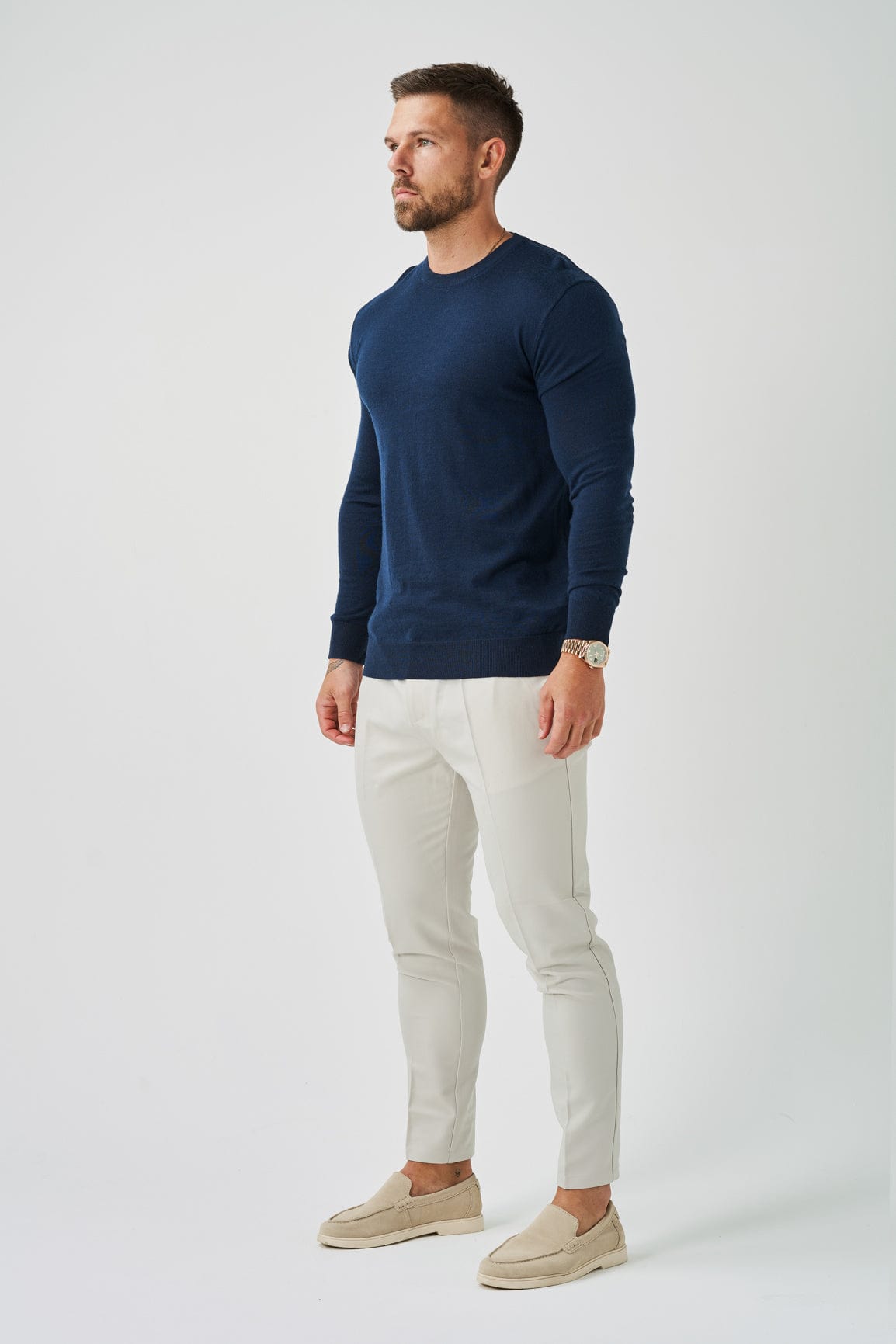 Legend London T-SHIRT LONG SLEEVE KNIT - NAVY