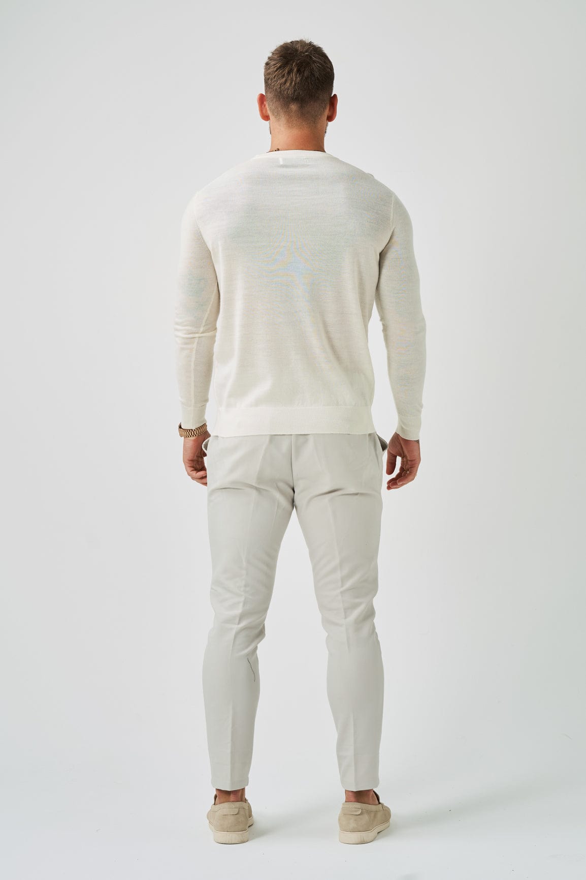 Legend London T-SHIRT LONG SLEEVE KNIT - OFF WHITE