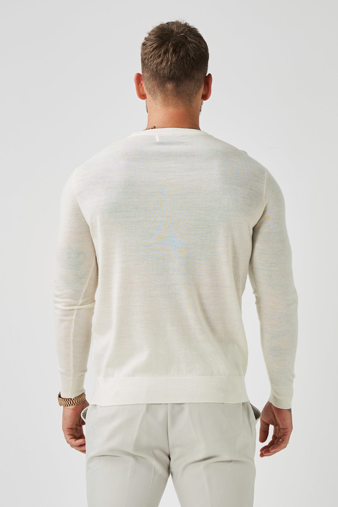 Legend London T-SHIRT LONG SLEEVE KNIT - OFF WHITE
