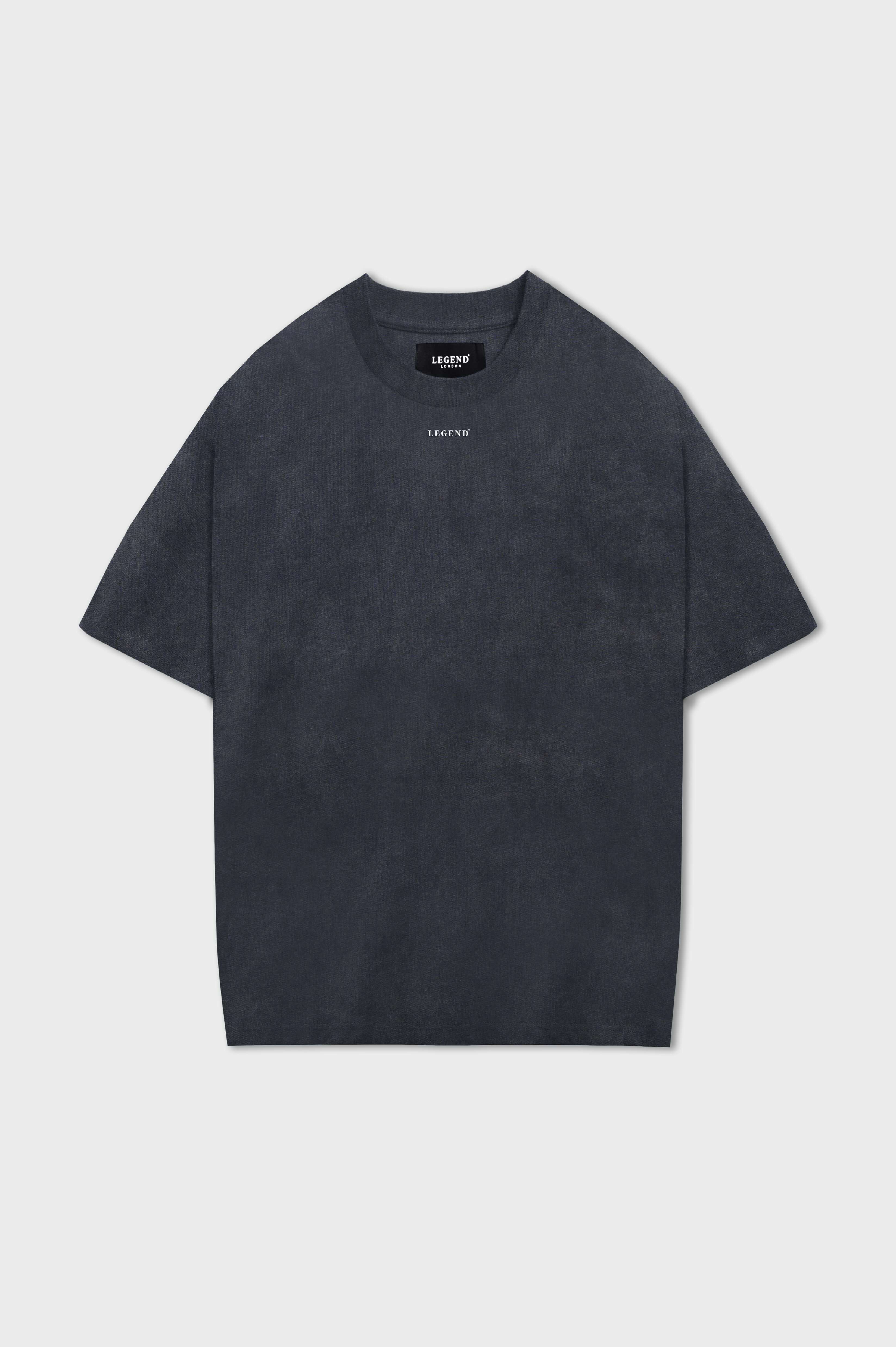 MICRO LOGO OVERSIZED T-SHIRT - WASHED GREY – Legend London