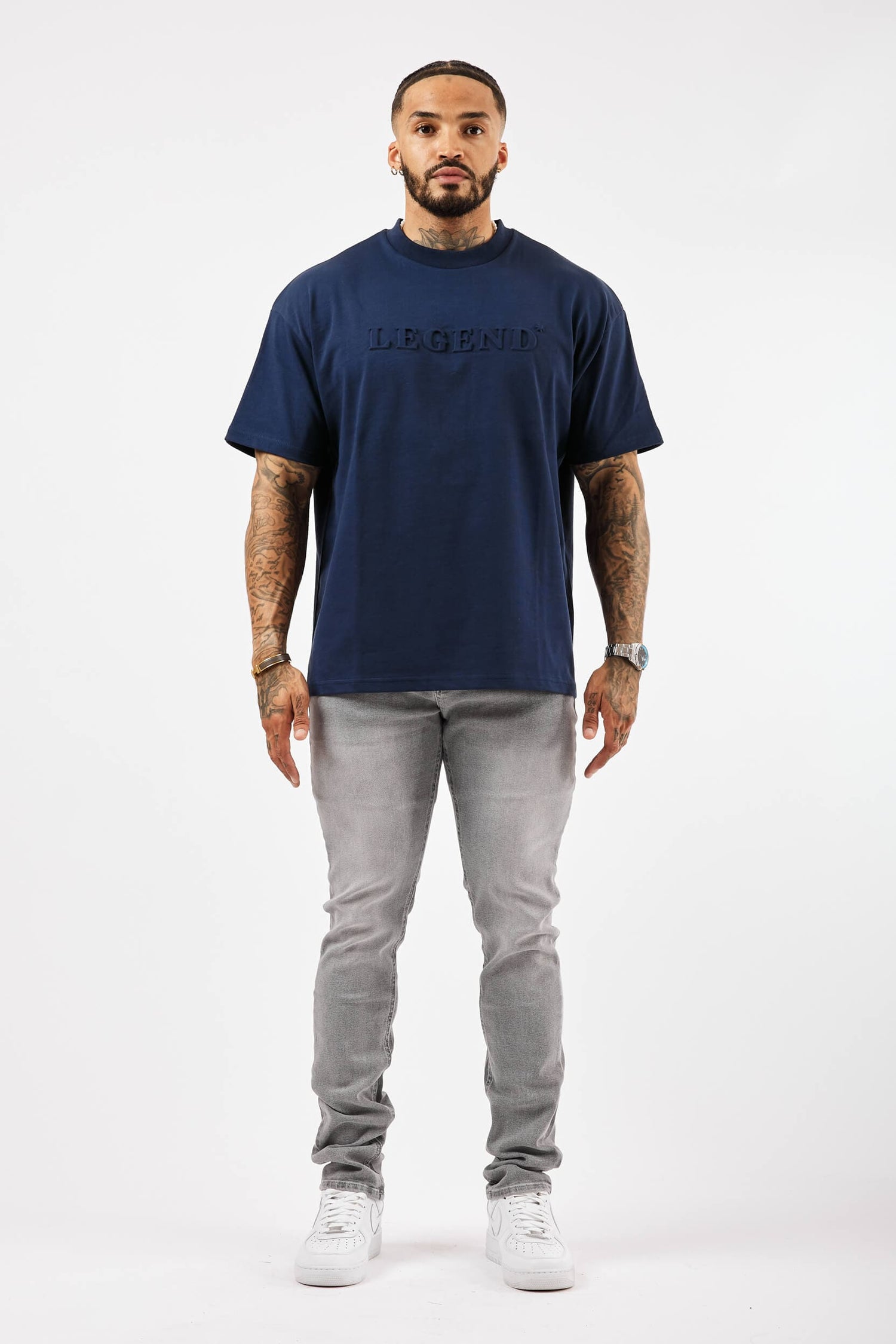 Legend London T-SHIRT OVERSIZED 3D LOGO T-SHIRT - NAVY