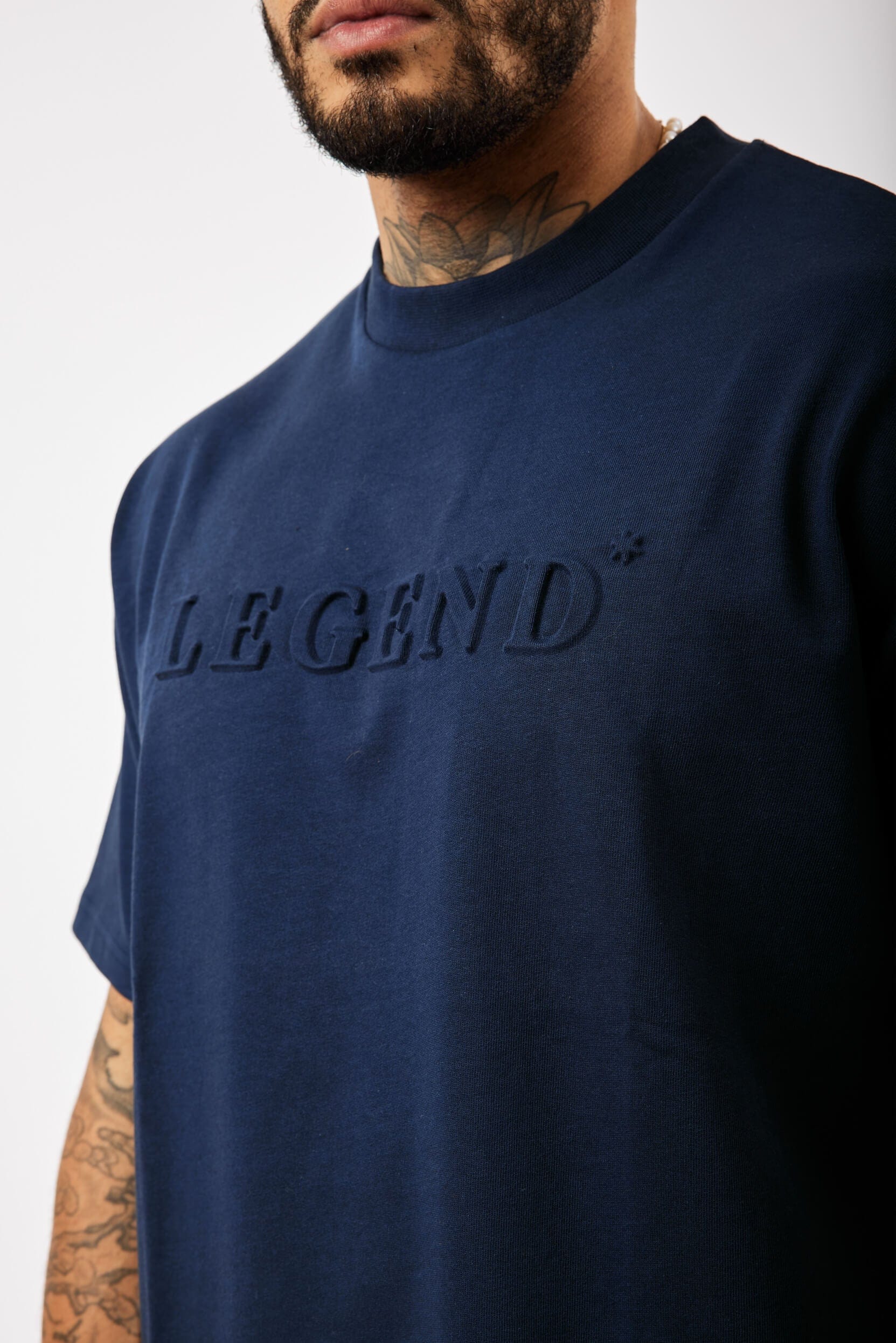 Legend London T-SHIRT OVERSIZED 3D LOGO T-SHIRT - NAVY