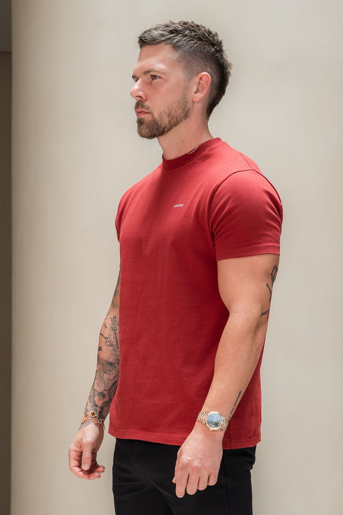 Legend London T-SHIRT PREMIUM BASICS T-SHIRT - BURGUNDY