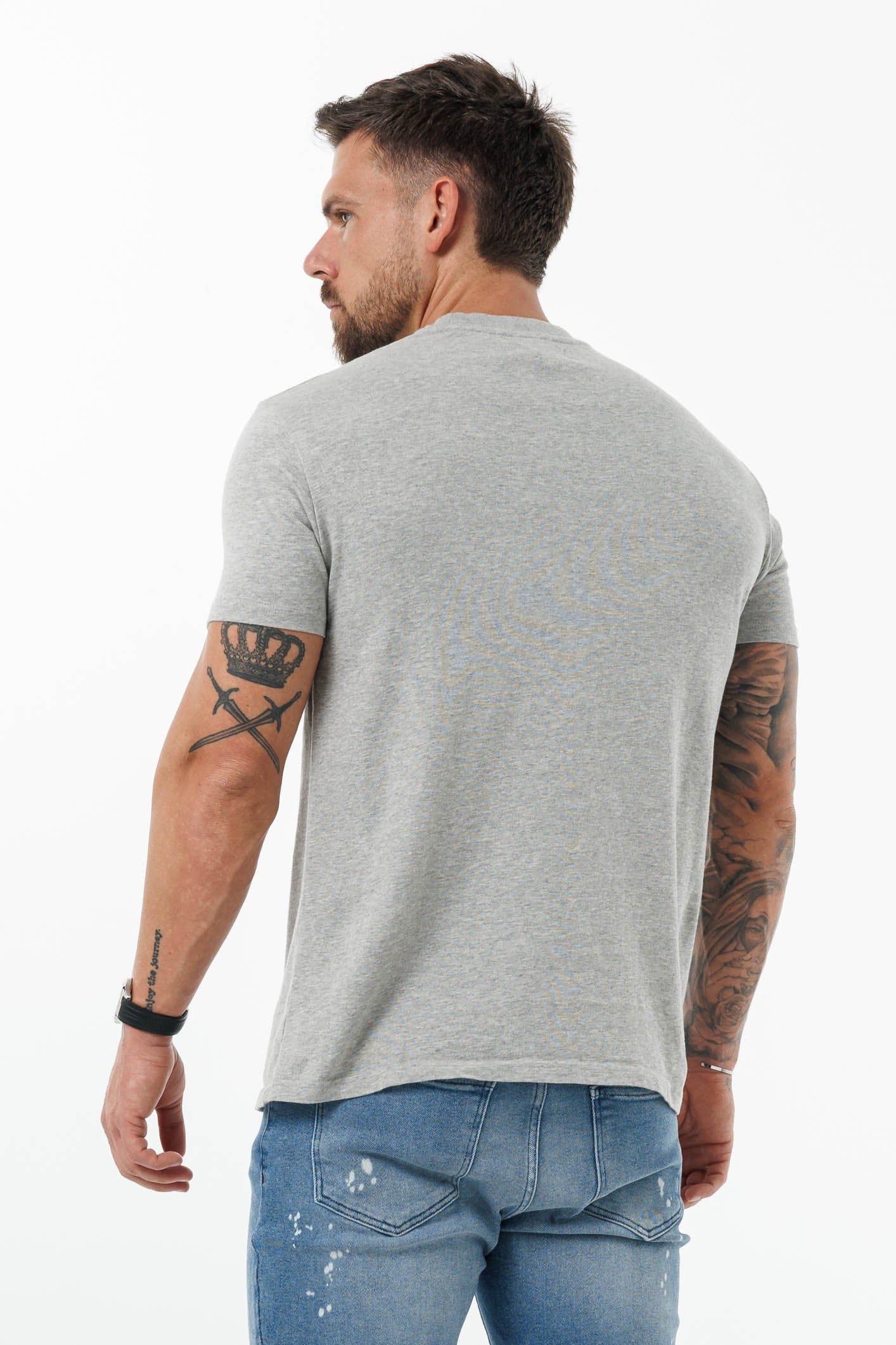 Legend London T-SHIRT PREMIUM BASICS T-SHIRT - GREY MARL