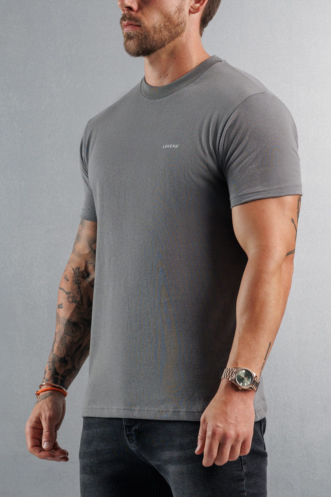 Legend London T-SHIRT PREMIUM BASICS T-SHIRT - GUNMETAL GREY