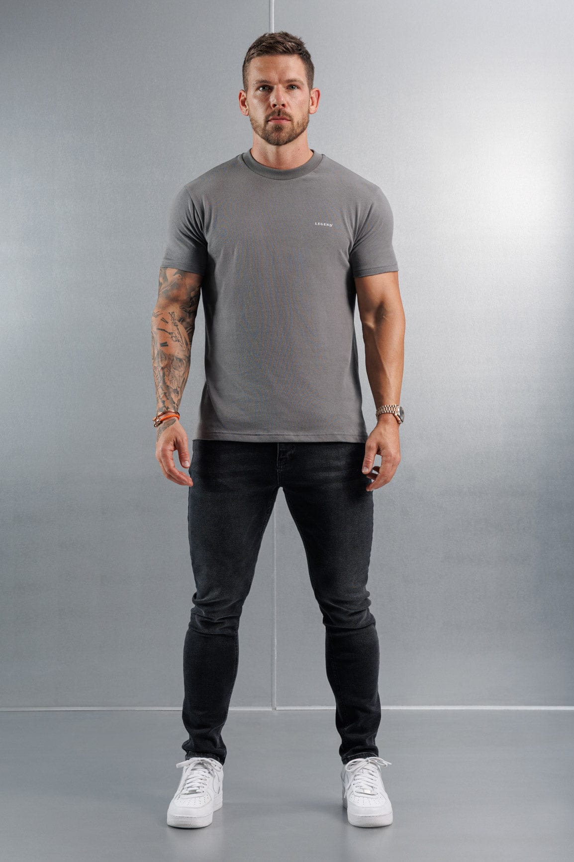 Legend London T-SHIRT PREMIUM BASICS T-SHIRT - GUNMETAL GREY