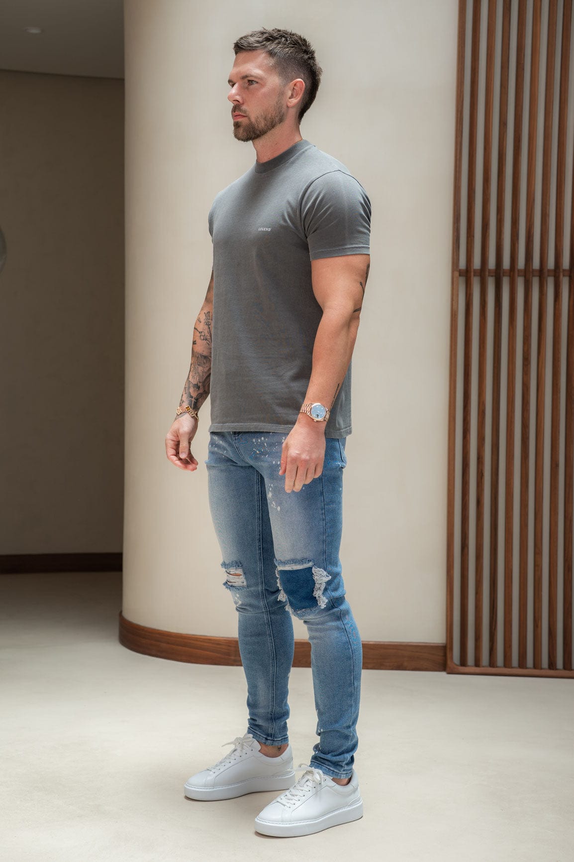 Legend London T-SHIRT PREMIUM BASICS T-SHIRT - VINTAGE GREY
