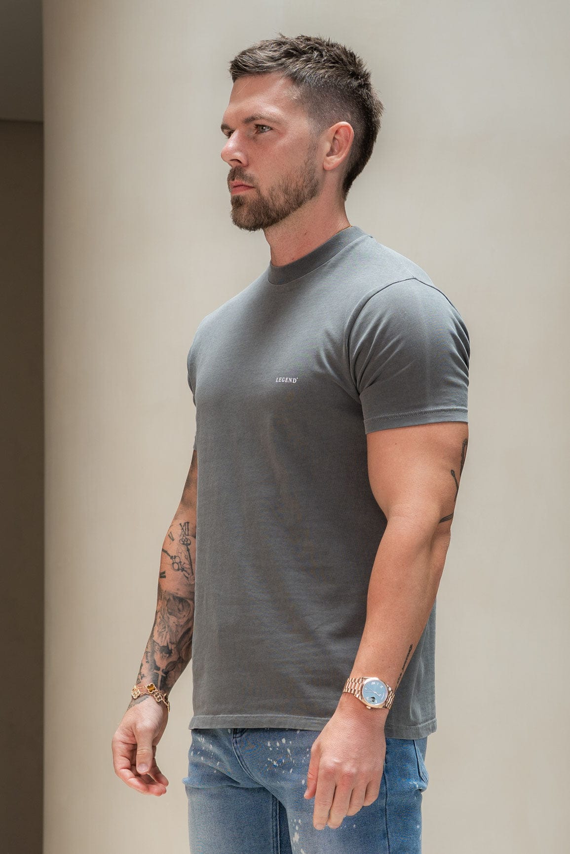 Legend London T-SHIRT PREMIUM BASICS T-SHIRT - VINTAGE GREY