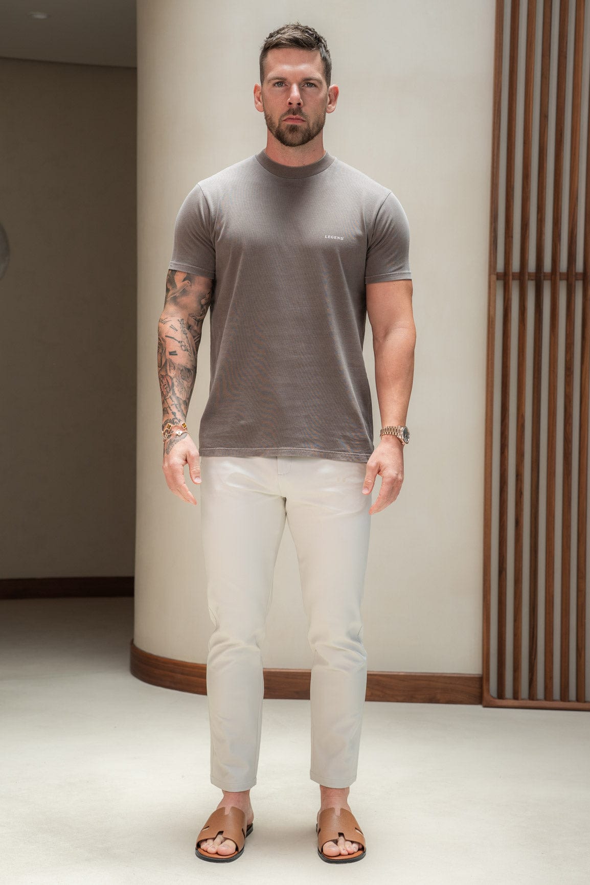 Legend London T-SHIRT PREMIUM BASICS T-SHIRT - WASHED BROWN