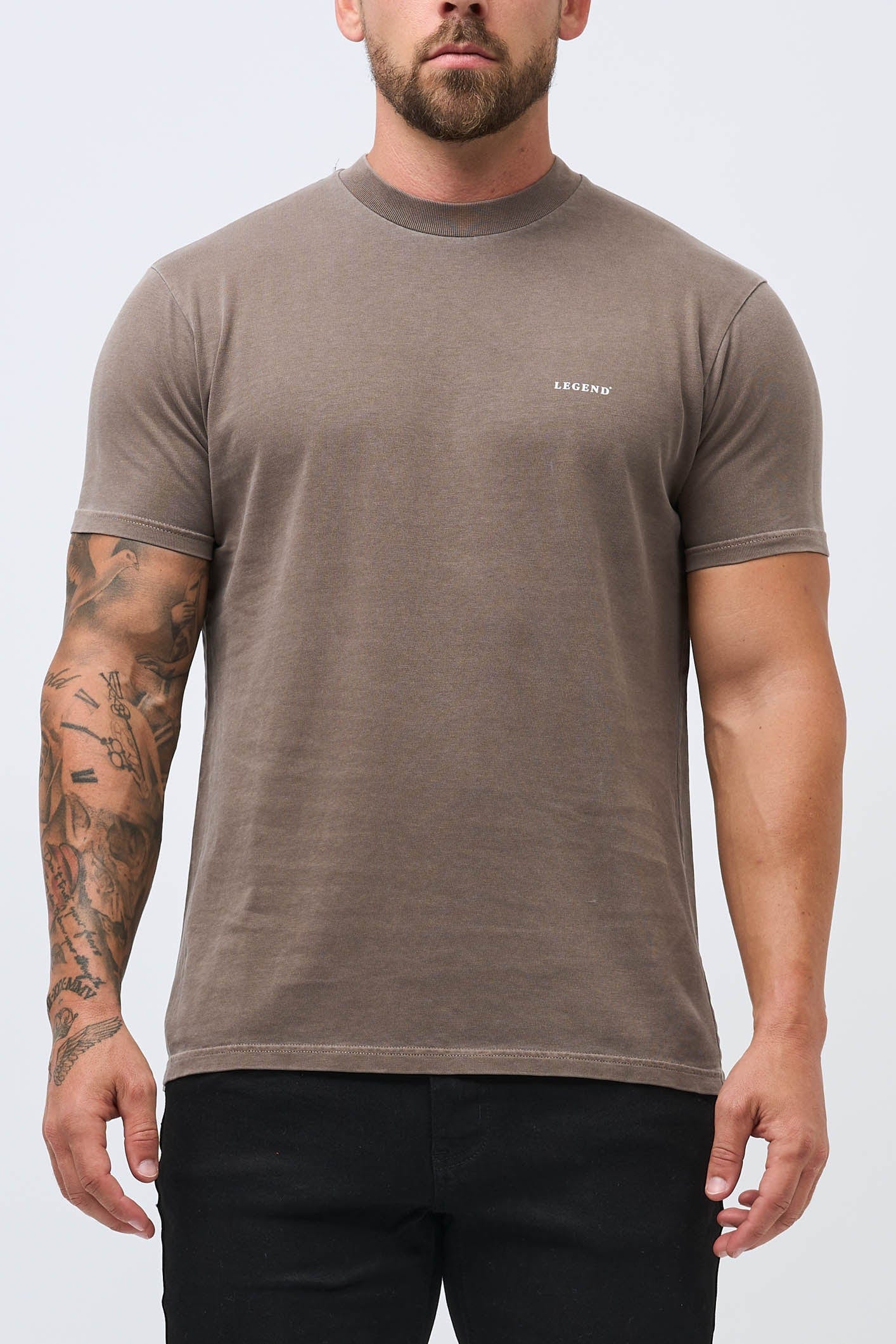 Legend London T-SHIRT PREMIUM BASICS T-SHIRT - WASHED BROWN