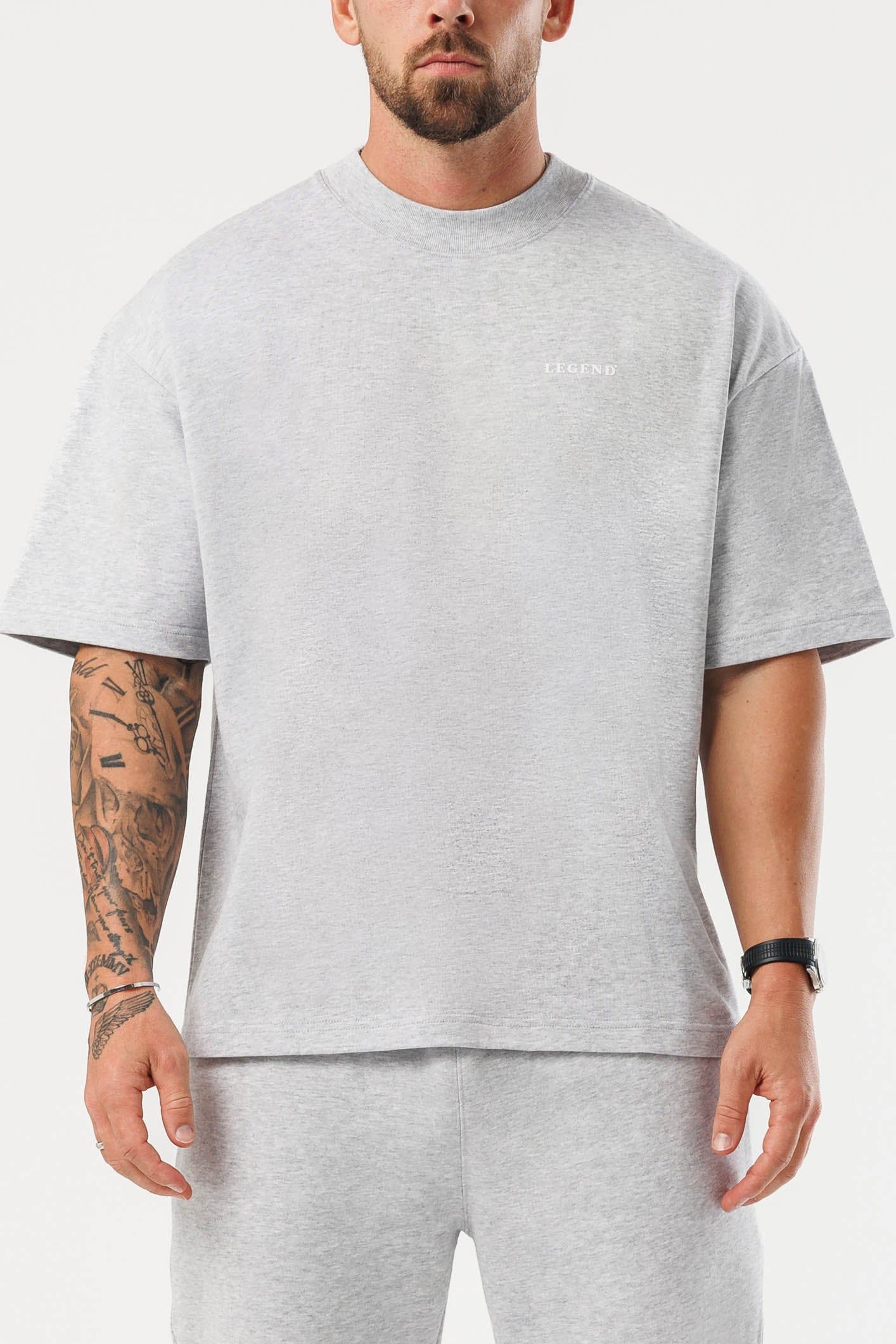 LEGEND LONDON T-SHIRT - PRINT OVERSIZED PRINT OVERSIZED T-SHIRT - GREY MARL