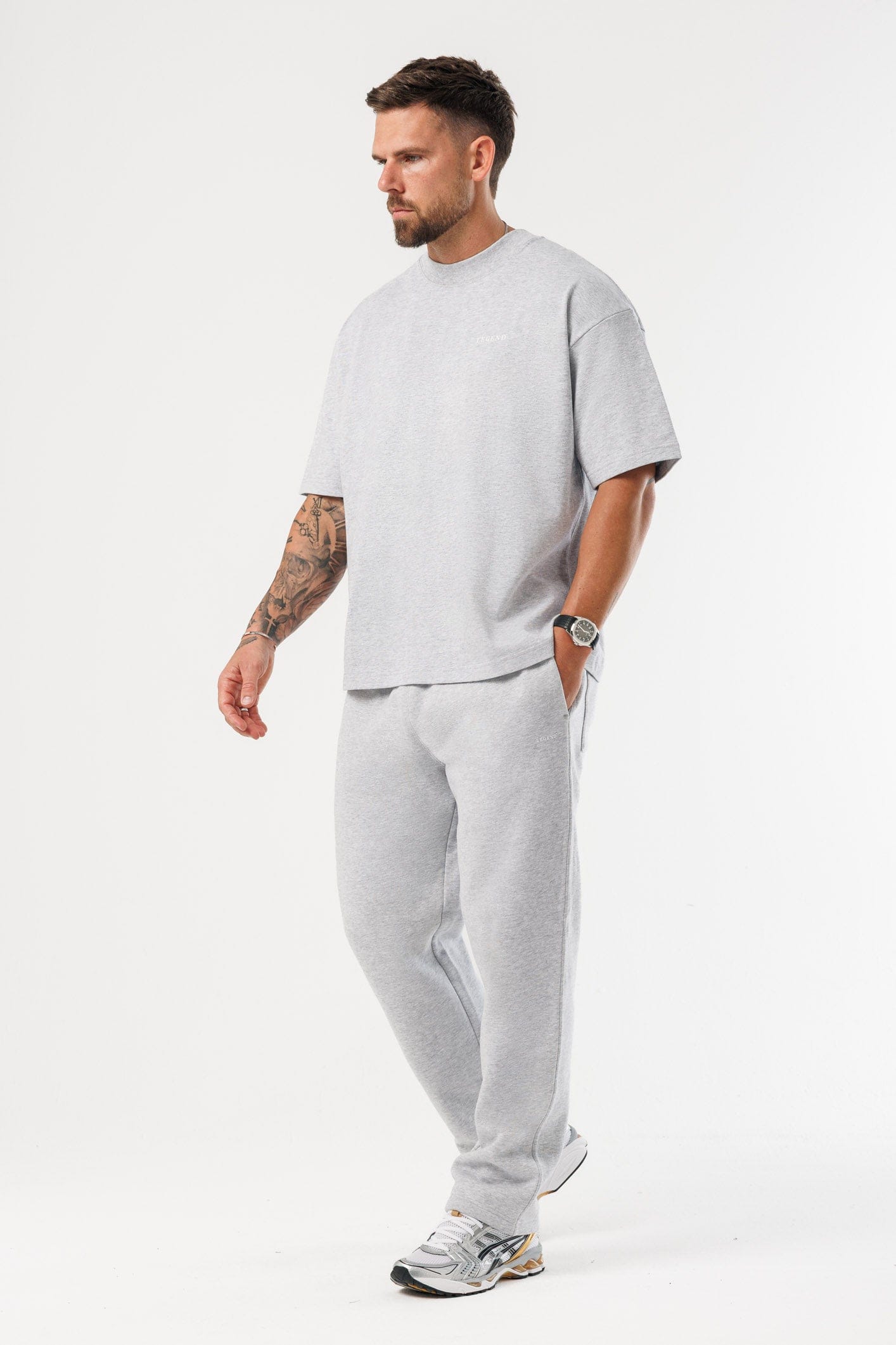 LEGEND LONDON T-SHIRT - PRINT OVERSIZED PRINT OVERSIZED T-SHIRT - GREY MARL