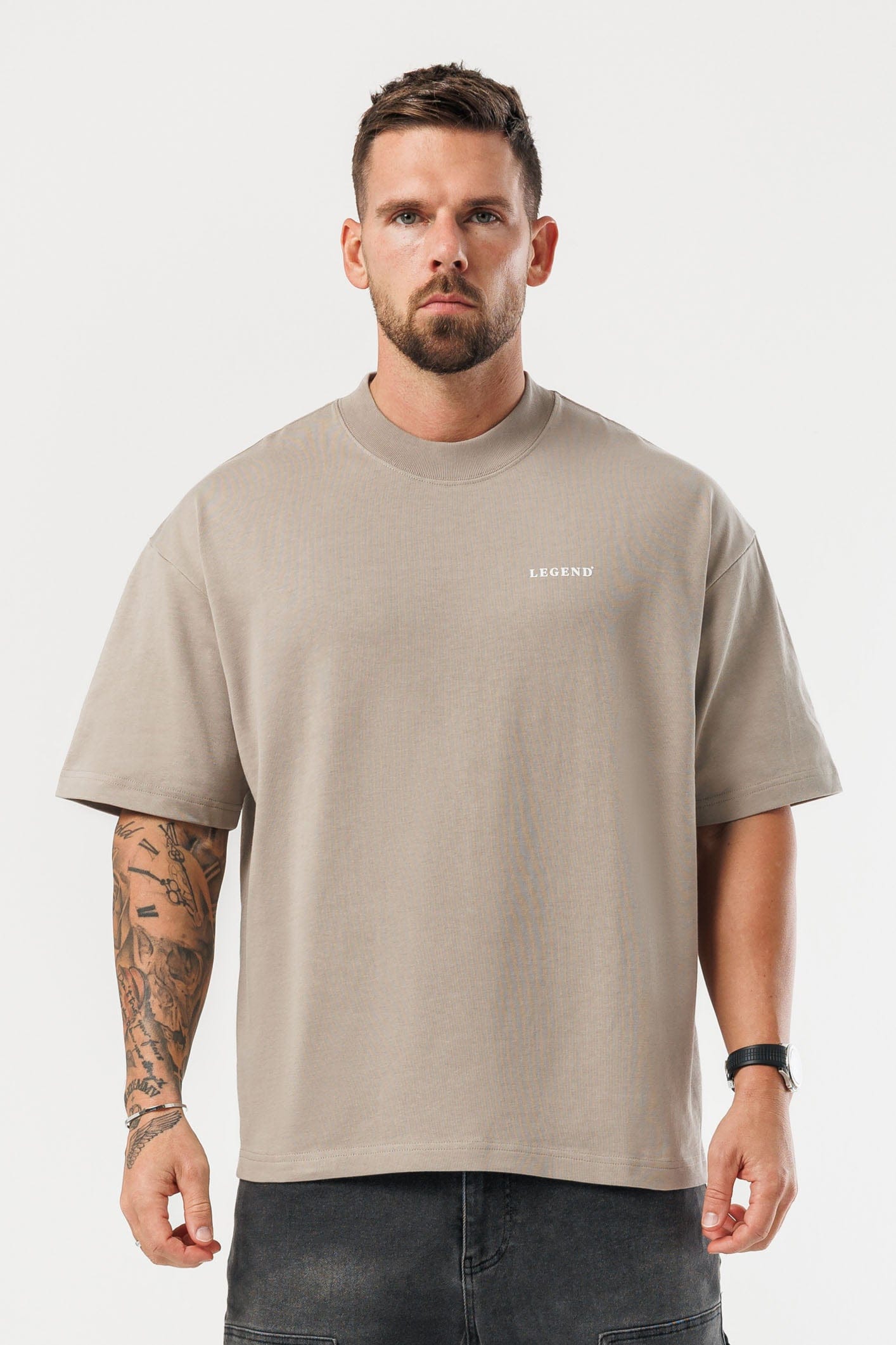 LEGEND LONDON T-SHIRT - PRINT OVERSIZED PRINT OVERSIZED T-SHIRT - VINTAGE KHAKI