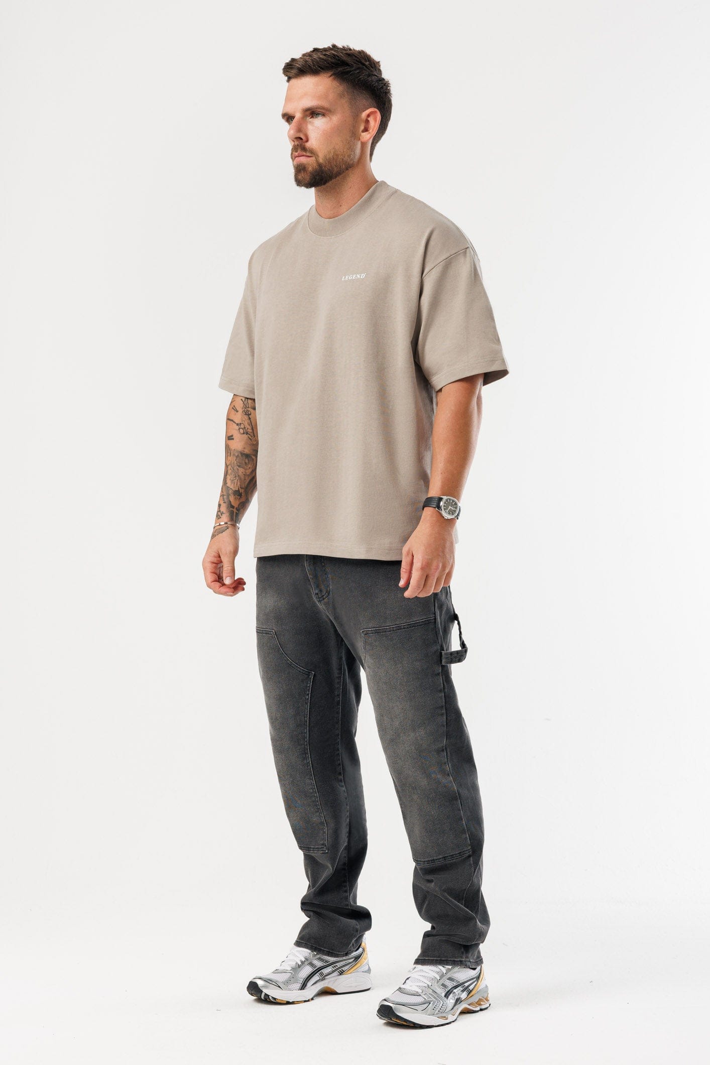 LEGEND LONDON T-SHIRT - PRINT OVERSIZED PRINT OVERSIZED T-SHIRT - VINTAGE KHAKI