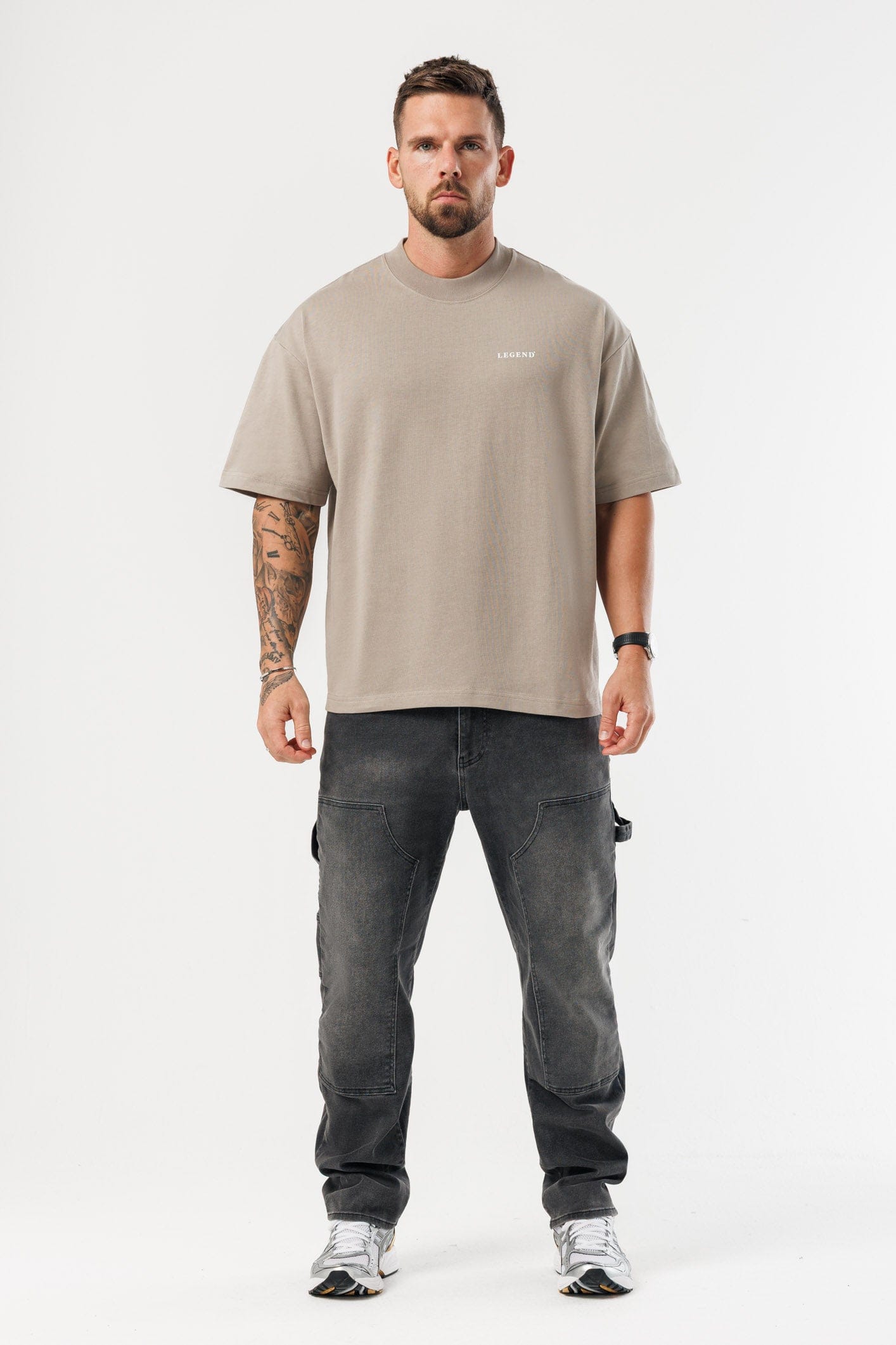 LEGEND LONDON T-SHIRT - PRINT OVERSIZED PRINT OVERSIZED T-SHIRT - VINTAGE KHAKI