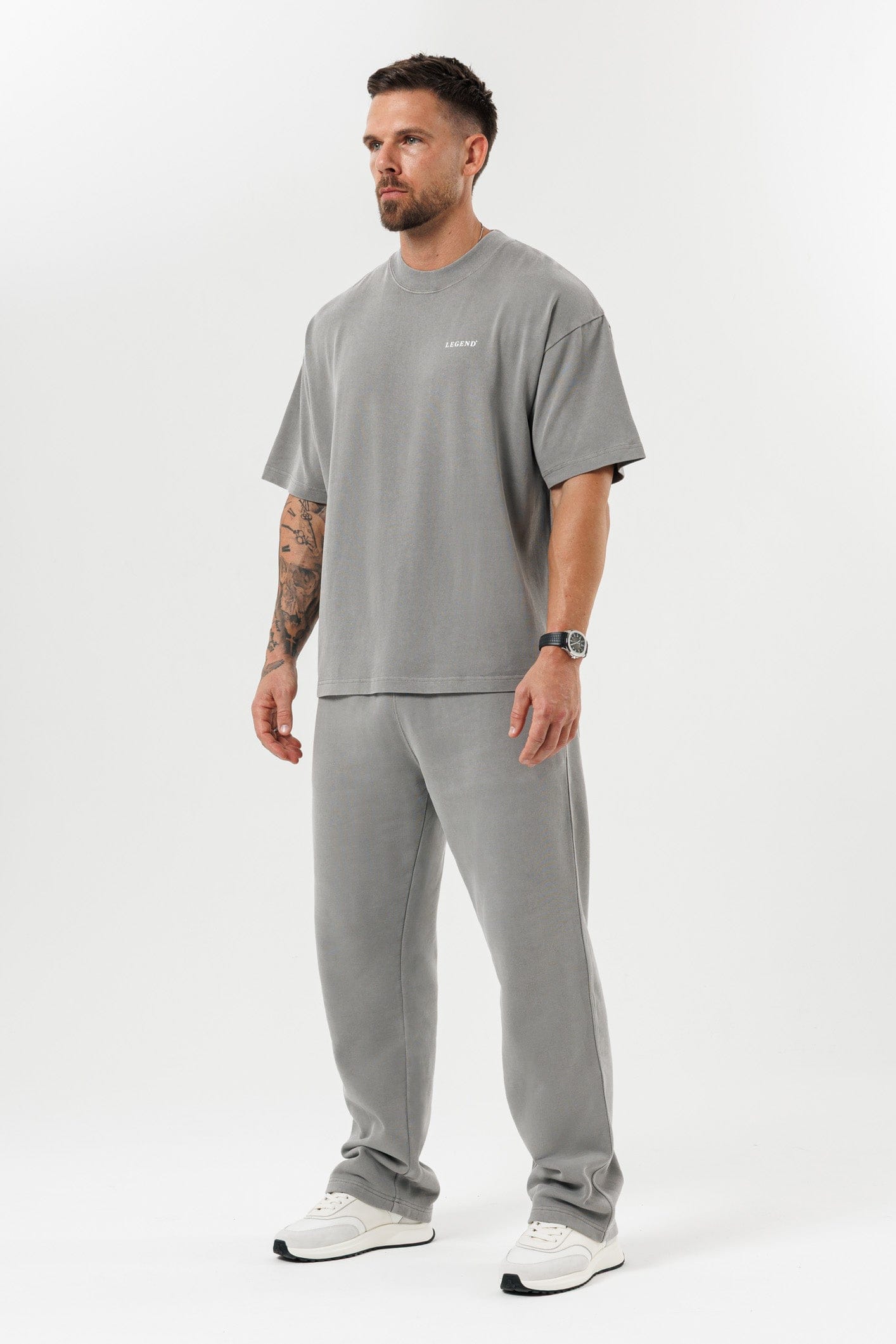 LEGEND LONDON T-SHIRT - PRINT OVERSIZED PRINT OVERSIZED T-SHIRT - WASHED GREY