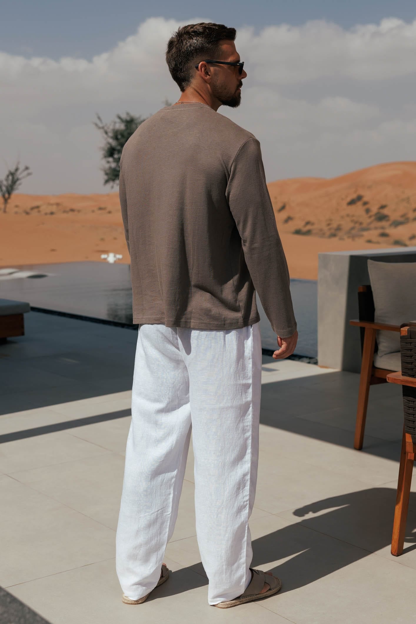 Legend London T-SHIRT - SUMMER CROPPED LINEN T-SHIRT - OAK