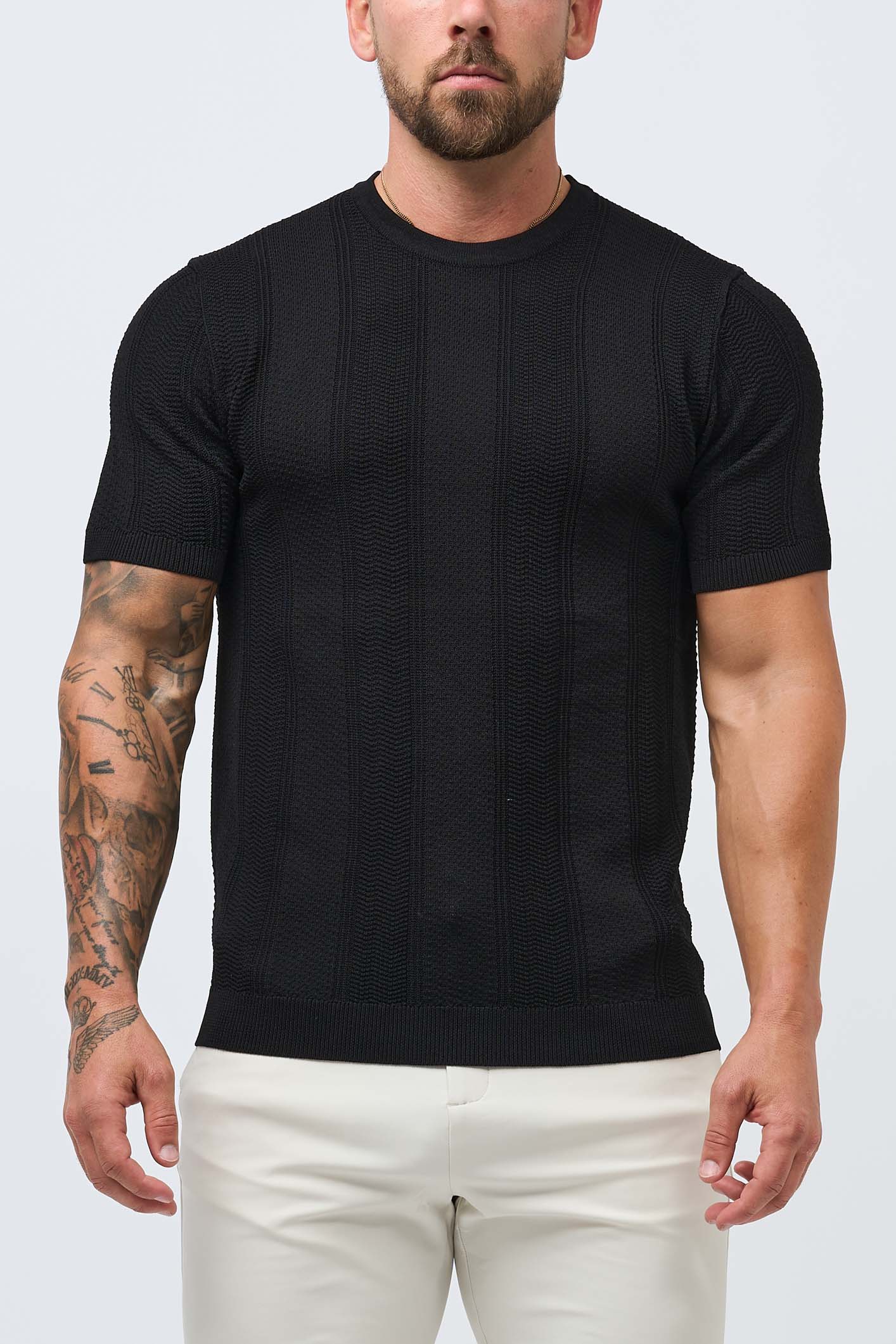 Legend London T-SHIRT TEXTURED TEE - BLACK