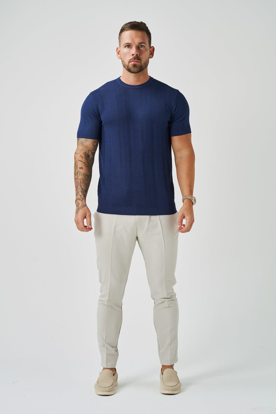 Legend London T-SHIRT TEXTURED TEE - NAVY
