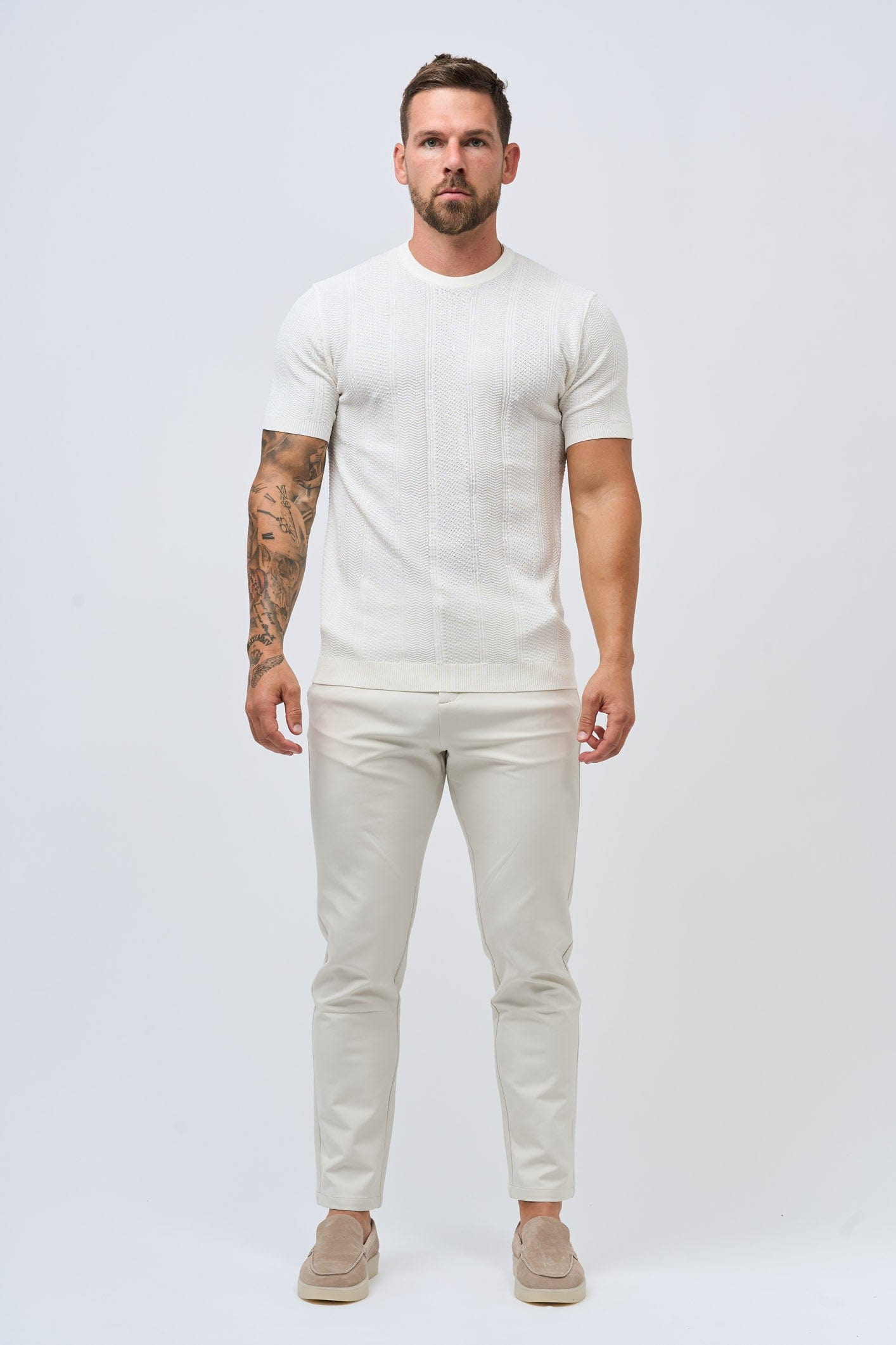 Legend London T-SHIRT TEXTURED TEE - WHITE