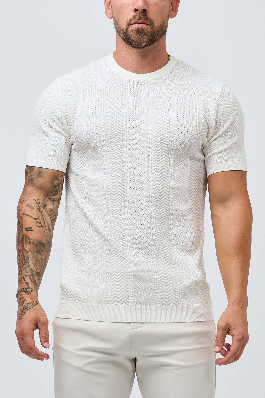Legend London T-SHIRT TEXTURED TEE - WHITE