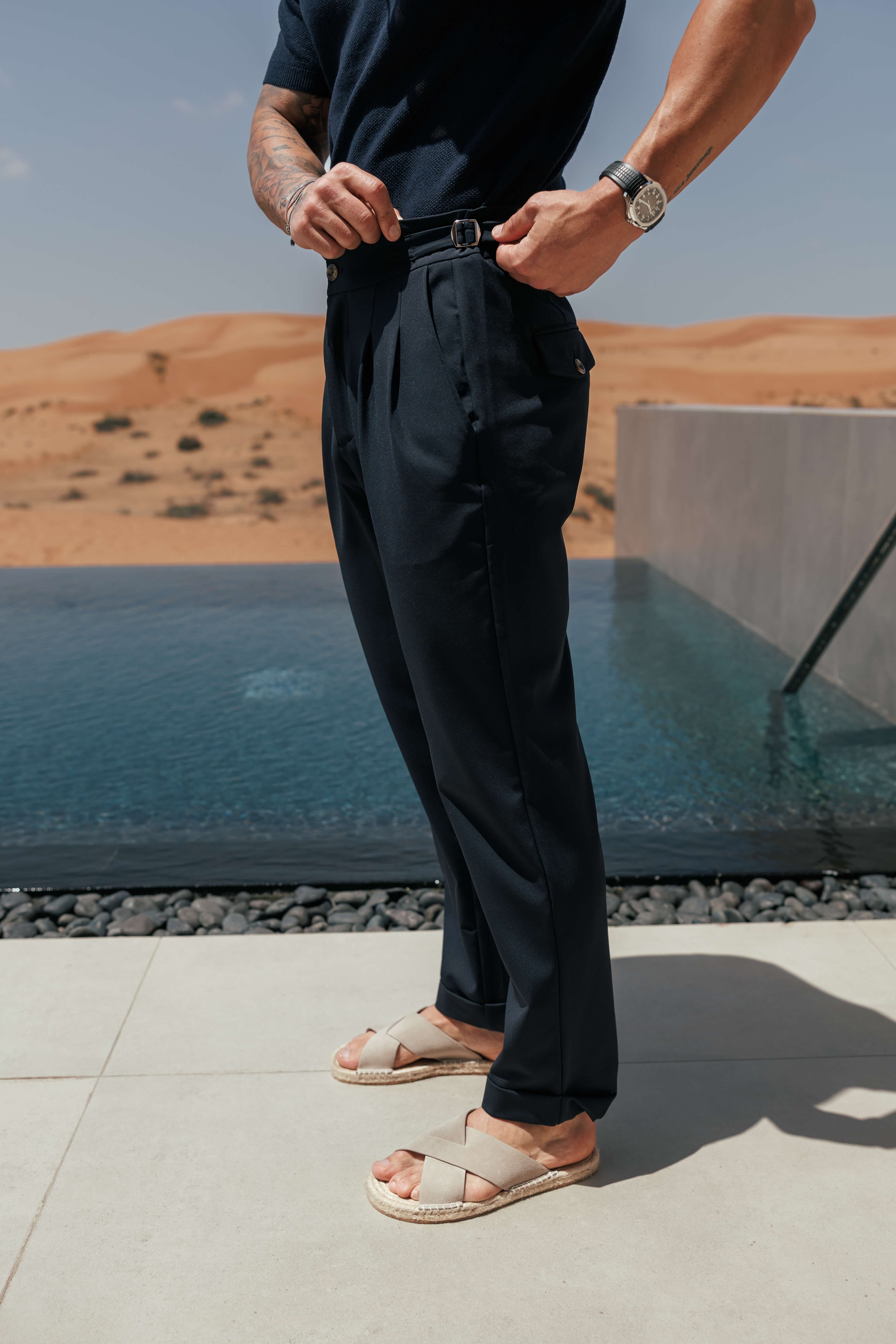 Legend London Trouser - Cinch PREMIUM SIDE CINCH TROUSER - NAVY