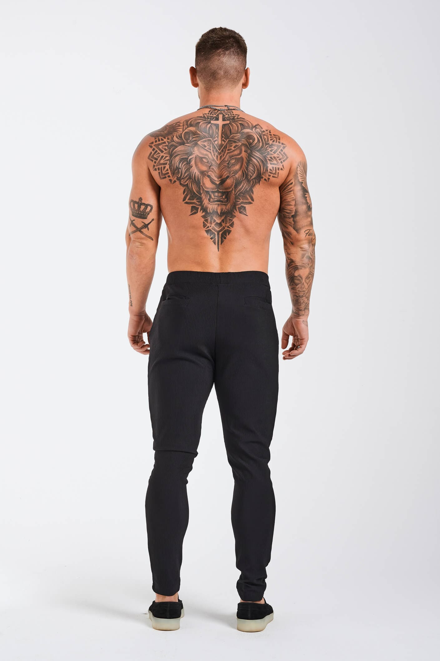 Legend London Trouser PLEATED SLIM FIT TROUSER - BLACK