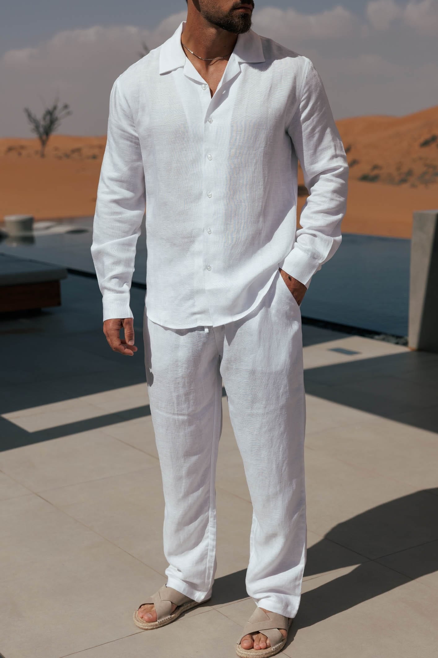 Legend London Trouser - Summer LINEN TROUSER - WHITE