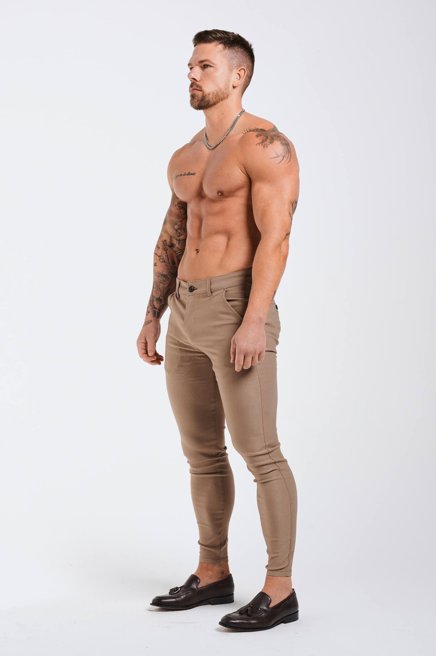 Legend London Trousers - chino FLEX CHINO SLIM FIT - TAUPE