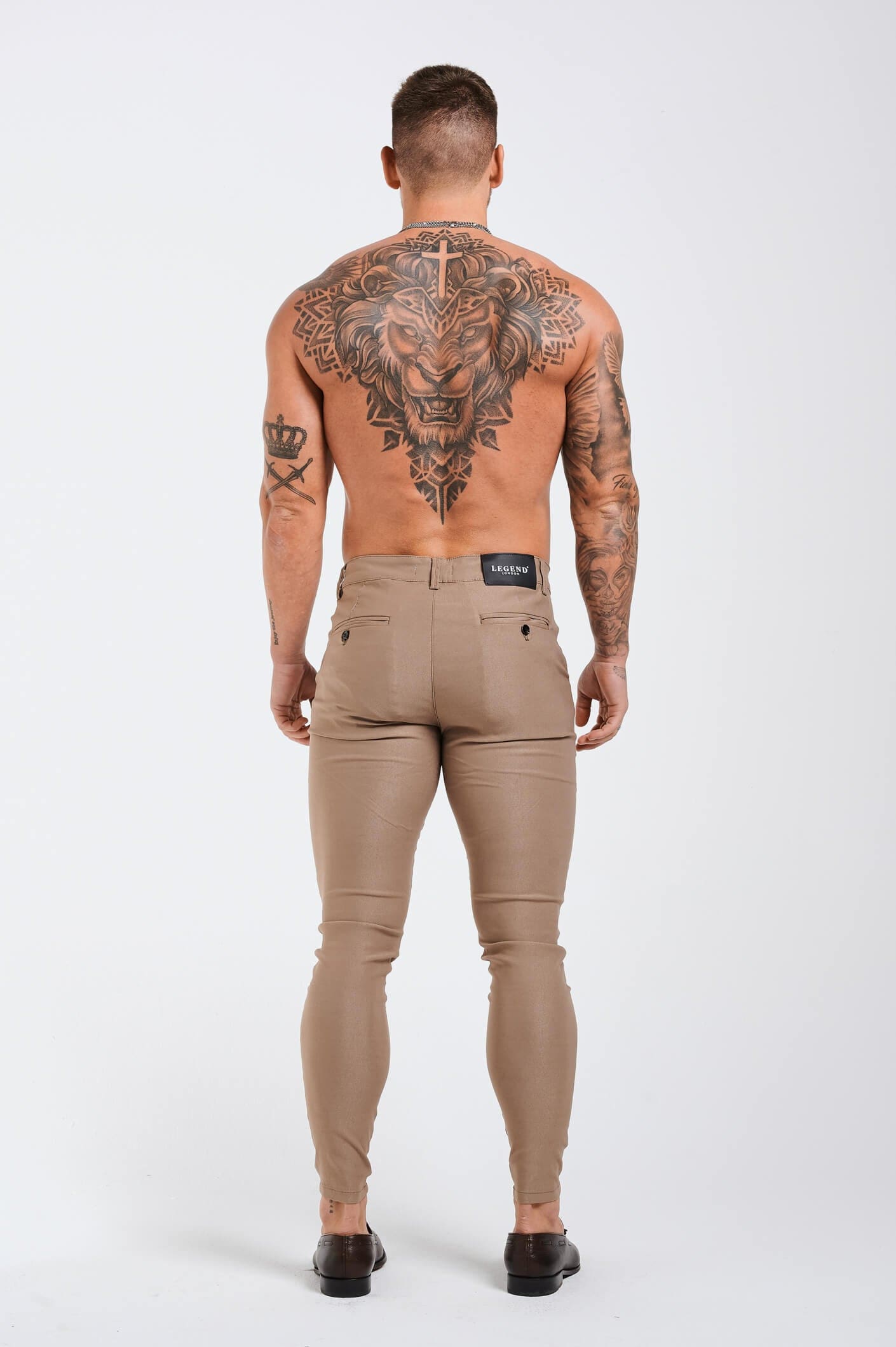 Legend London Trousers - chino FLEX CHINO SLIM FIT - TAUPE