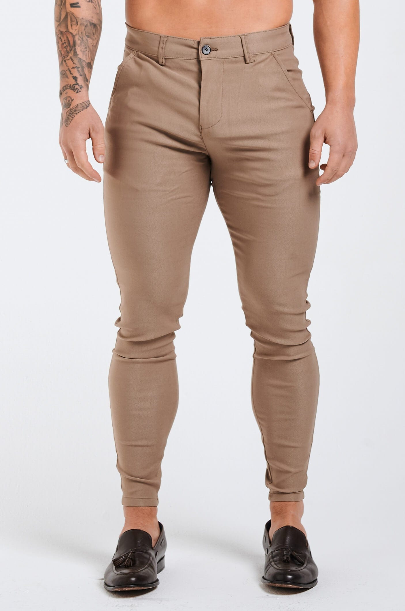 Legend London Trousers - chino FLEX CHINO SLIM FIT - TAUPE