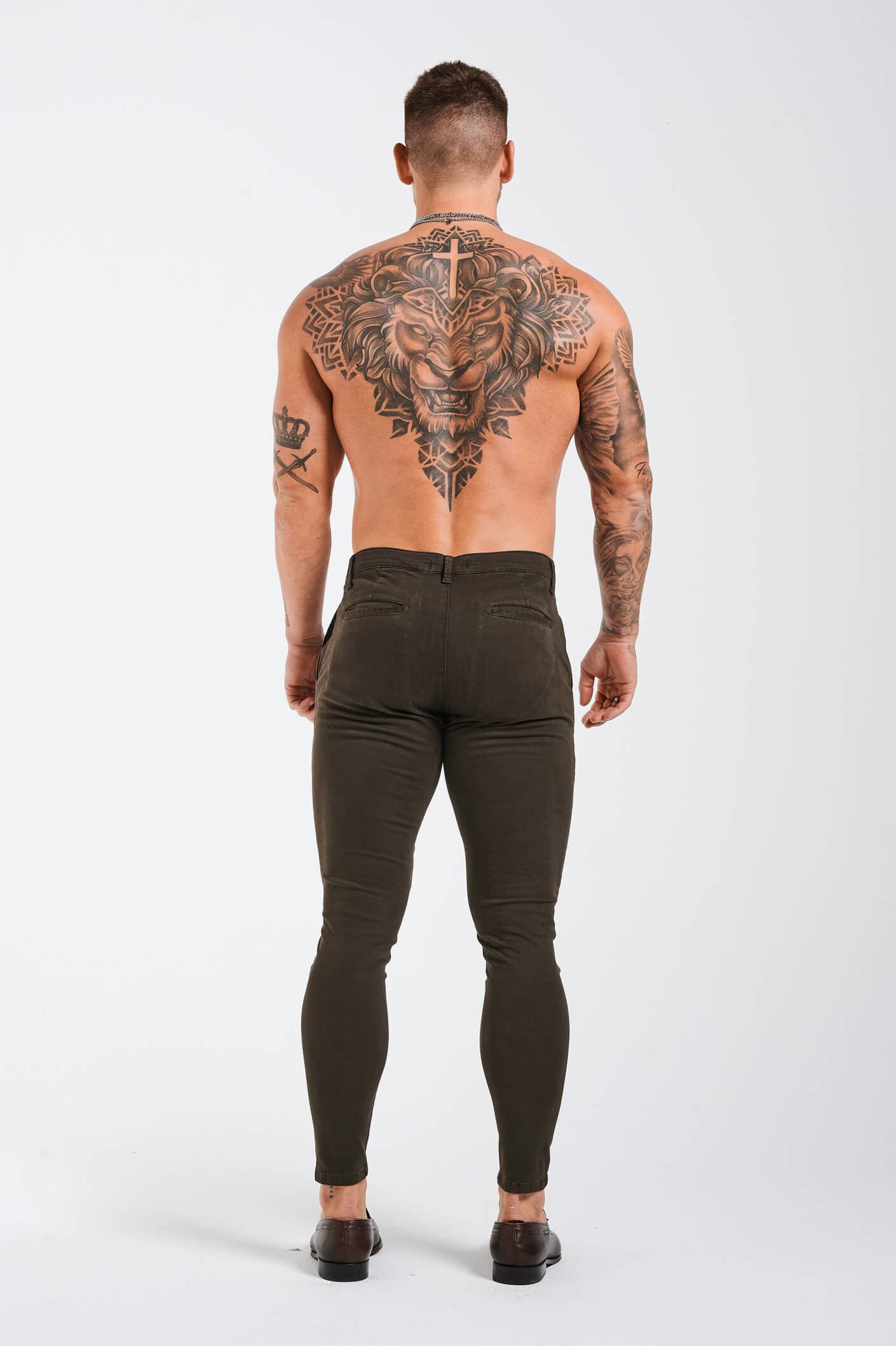 Legend London Trousers - chino SPRAY-ON STRETCH CHINO - DEEP BROWN
