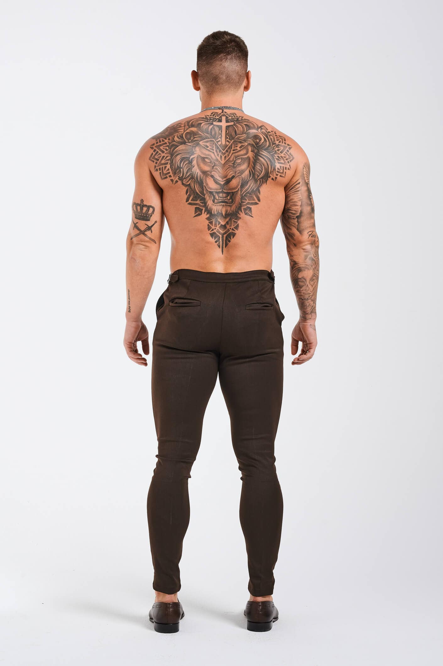 Legend London Trousers - Cinch PLAIN STRETCH TROUSER W/SIDE CINCH - TAUPE
