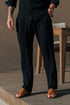 Legend London Trousers STRETCH LINEN TROUSERS - BLACK