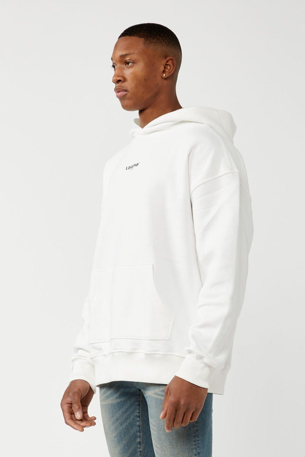 CENTER LOGO HOODIE - OFF WHITE – Legend London