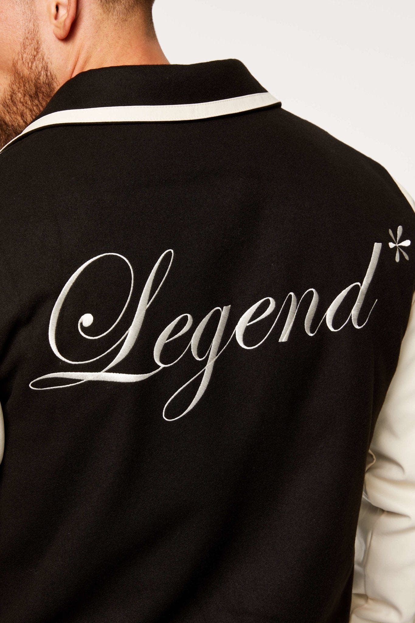 Legend London Jackets VARSITY JACKET - BLACK AND CREAM