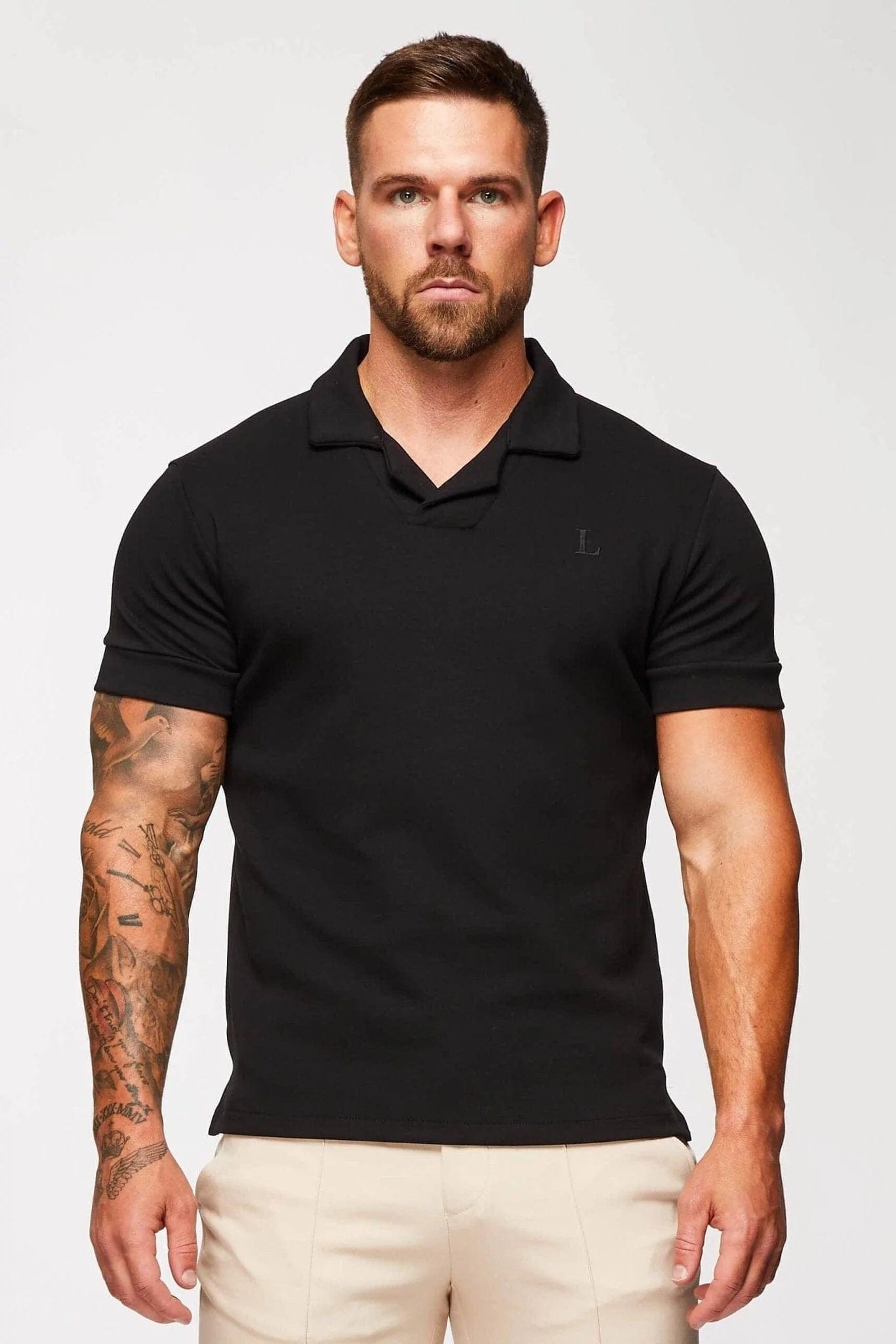 Legend London Polo CORE POLO SHIRT REVERE COLLAR - BLACK