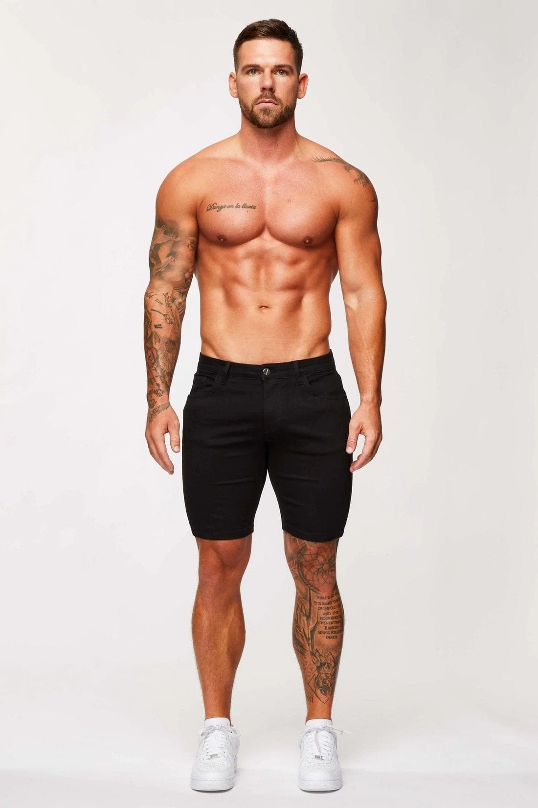 Legend London Shorts Black Denim Shorts - Non-Ripped