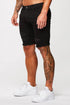 Legend London Shorts Black Denim Shorts - Ripped & Repaired