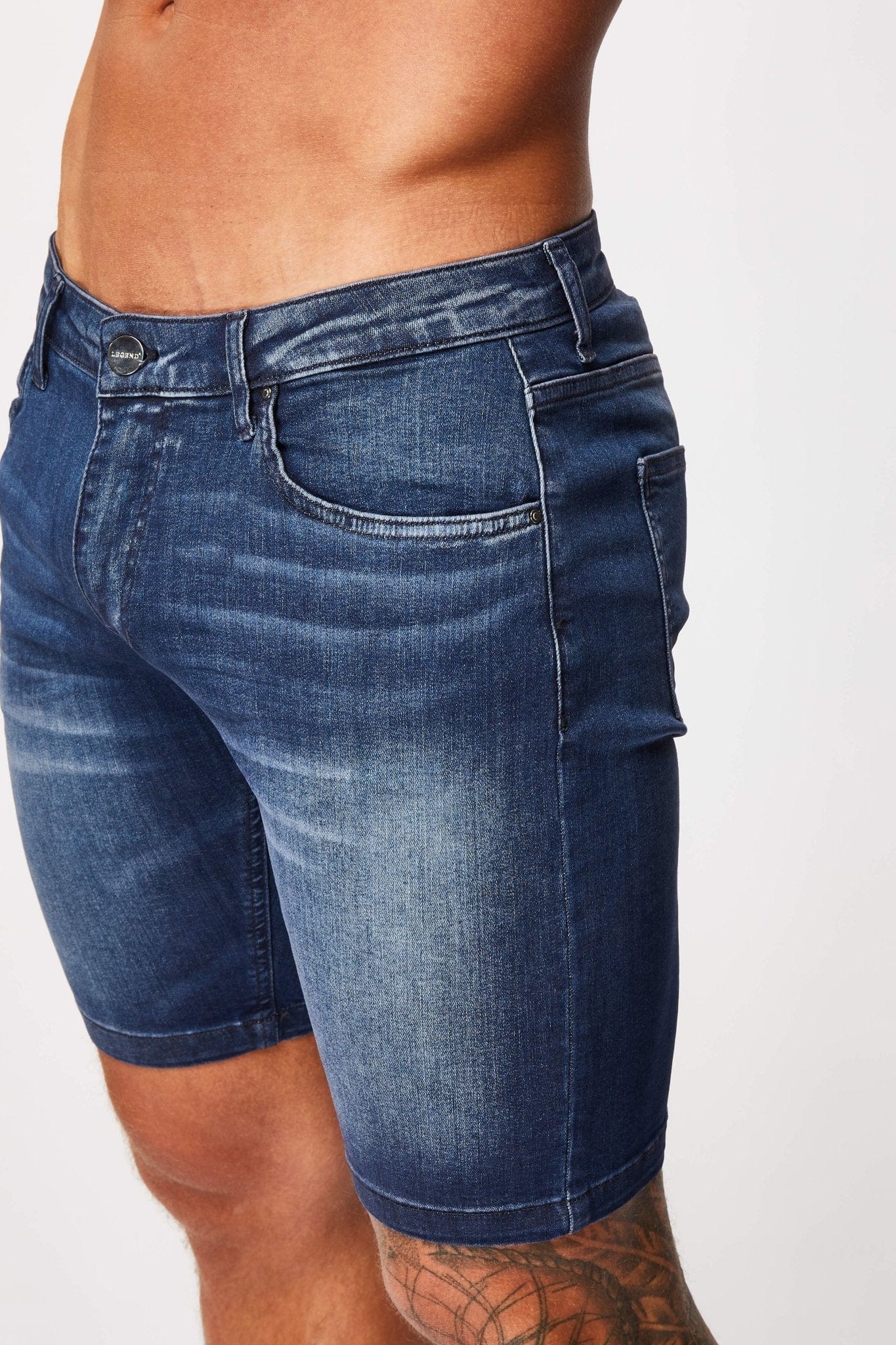 Legend London Shorts DENIM SHORT - DARK INDIGO FADE WASH