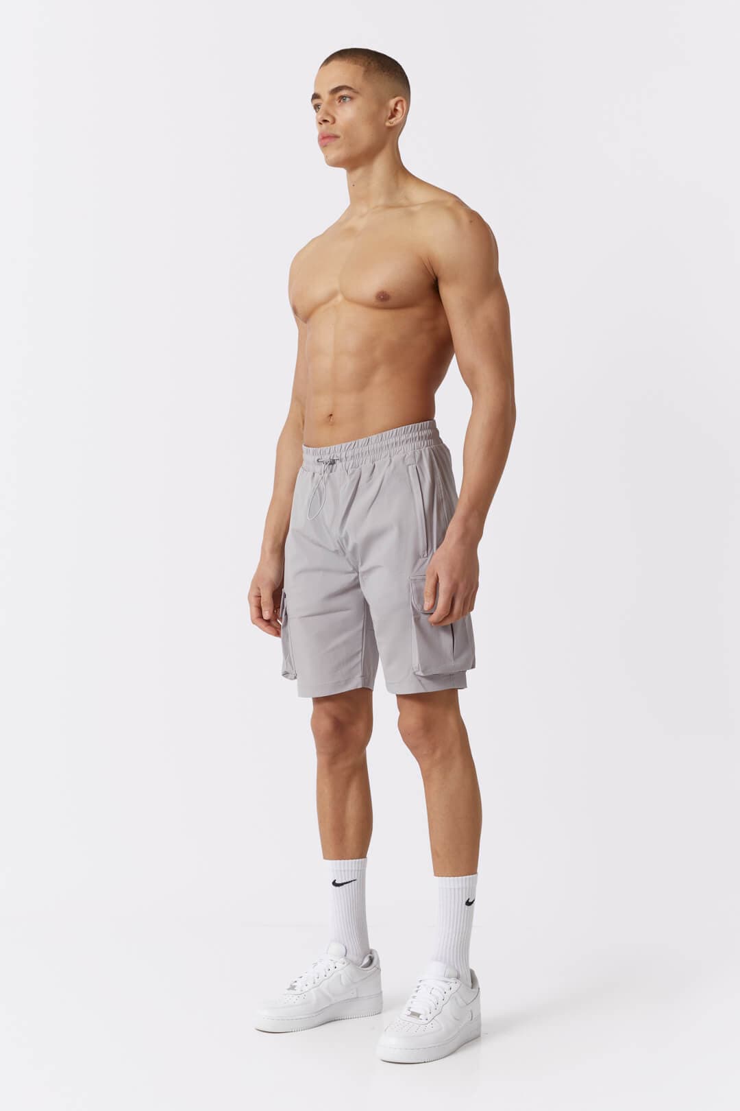 Legend London TECH CARGO SHORTS - LIGHT GREY
