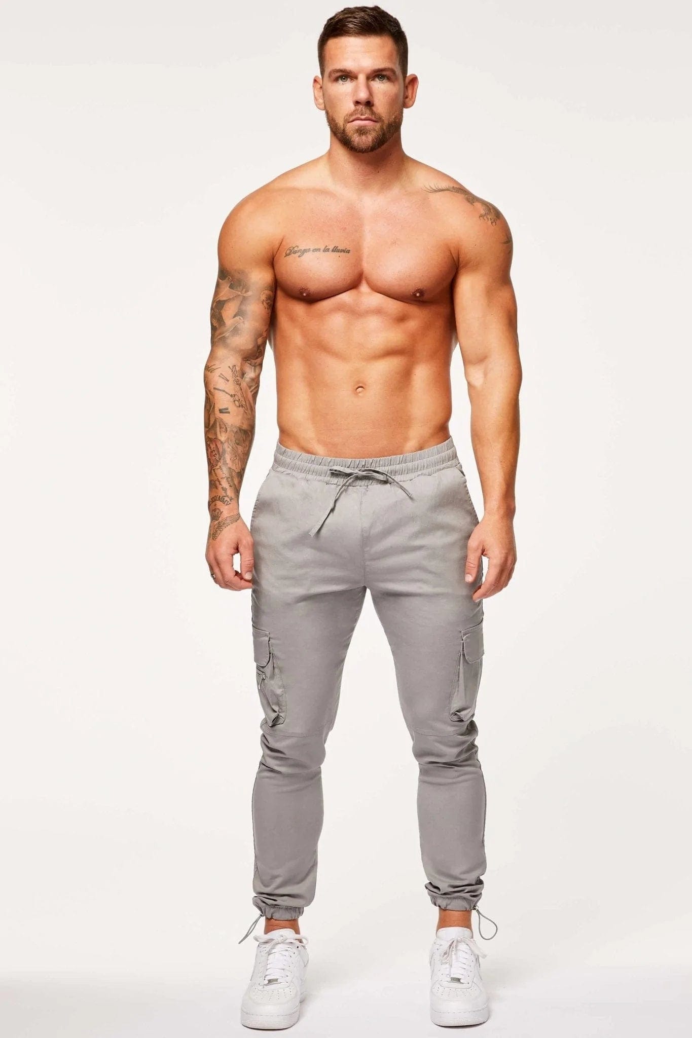 Legend London Trouser UTILITY CARGO PANTS - LIGHT GREY