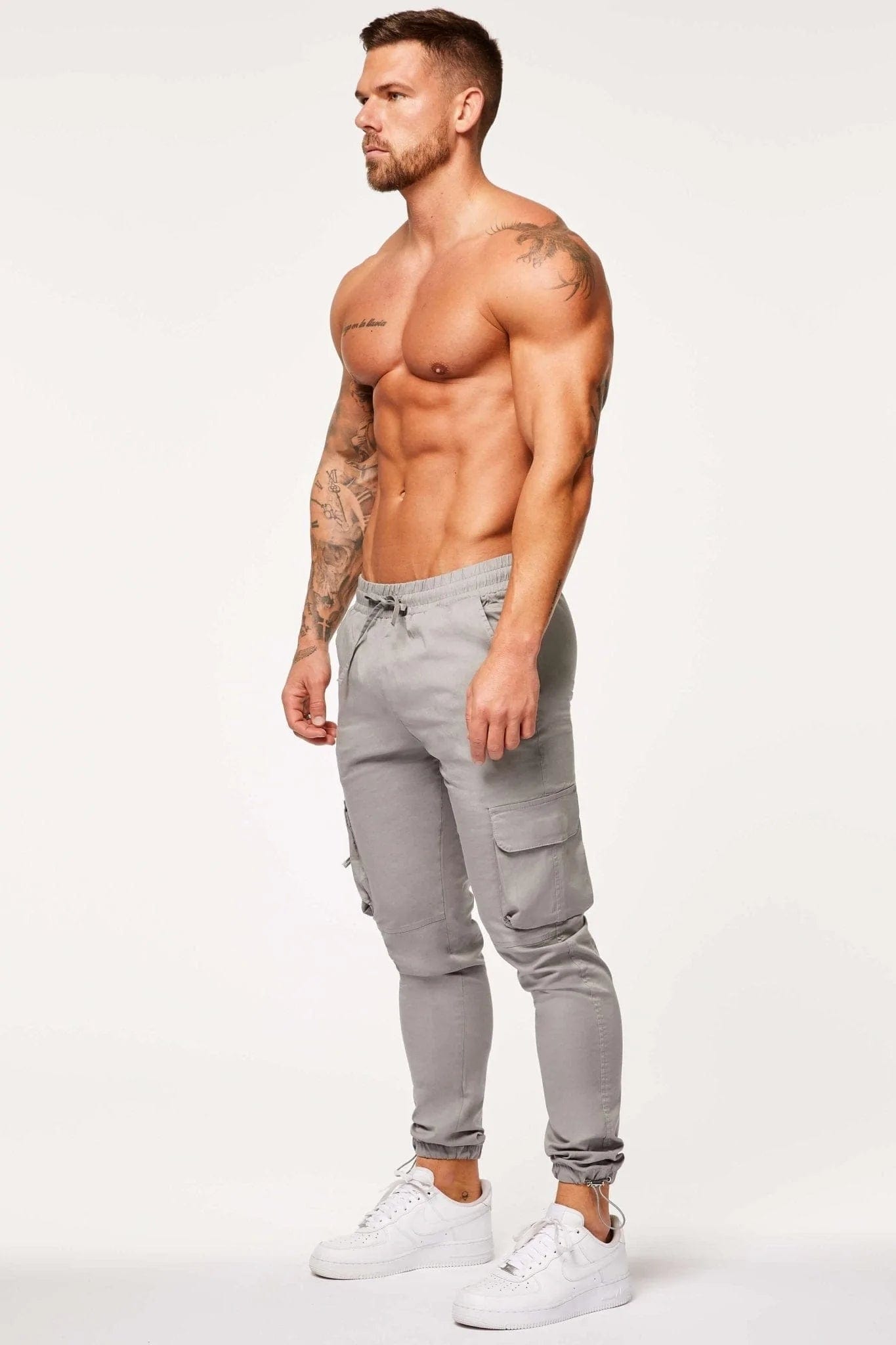 Legend London Trouser UTILITY CARGO PANTS - LIGHT GREY