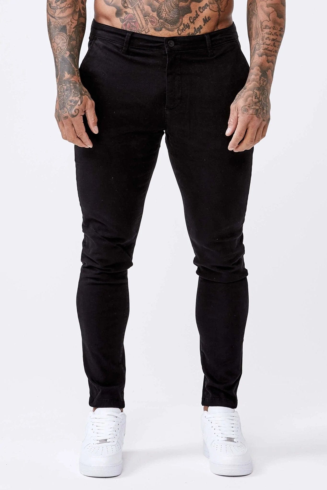 Legend London Trousers Spray-On Stretch Chino – Black