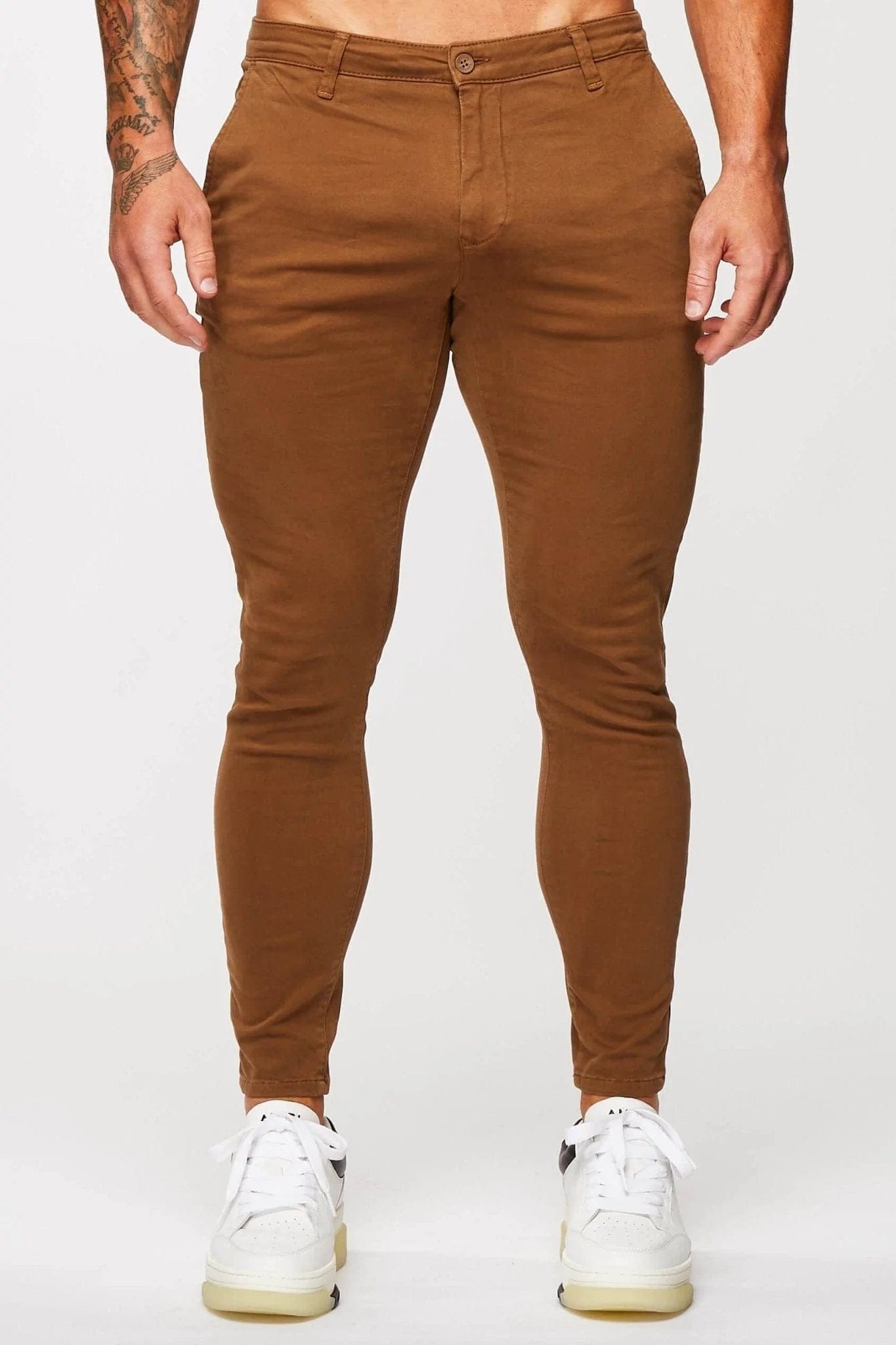 Legend London Trousers SPRAY-ON STRETCH CHINO - BROWN