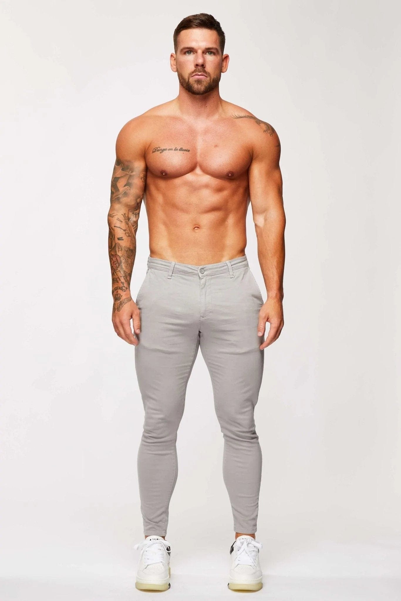 Legend London Trousers SPRAY-ON STRETCH CHINO - ICE GREY